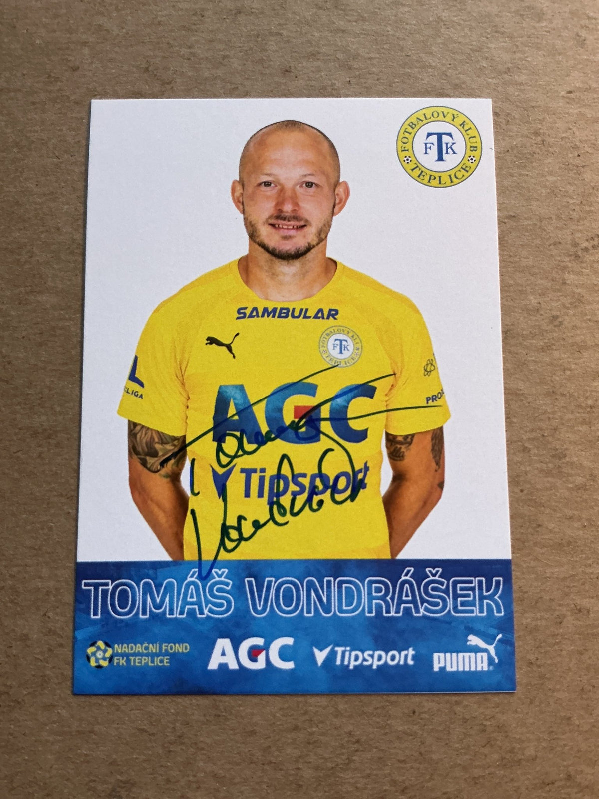 Tomáš Vondrášek, Czech Republic 🇨🇿 FK Teplice 2022/23 hand signed - Autographs-World