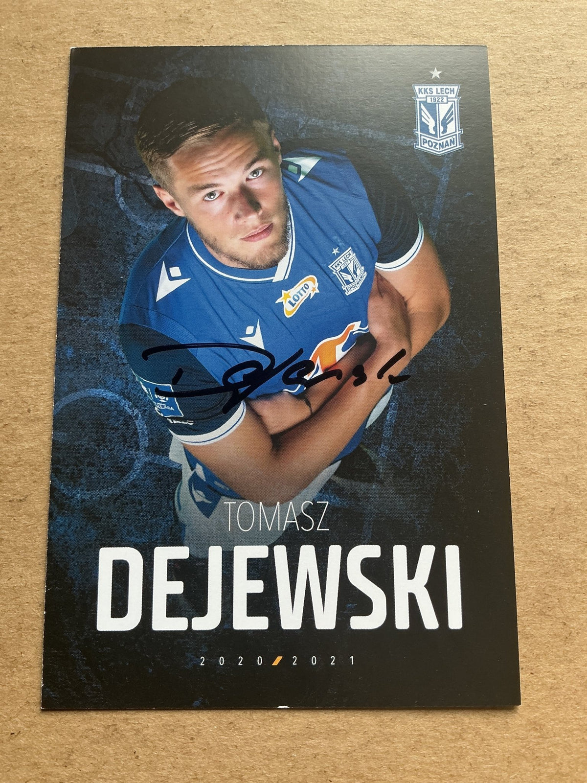 Tomasz Dejewski, Poland 🇵🇱 Lech Poznań 2020/21 hand signed - Autographs-World