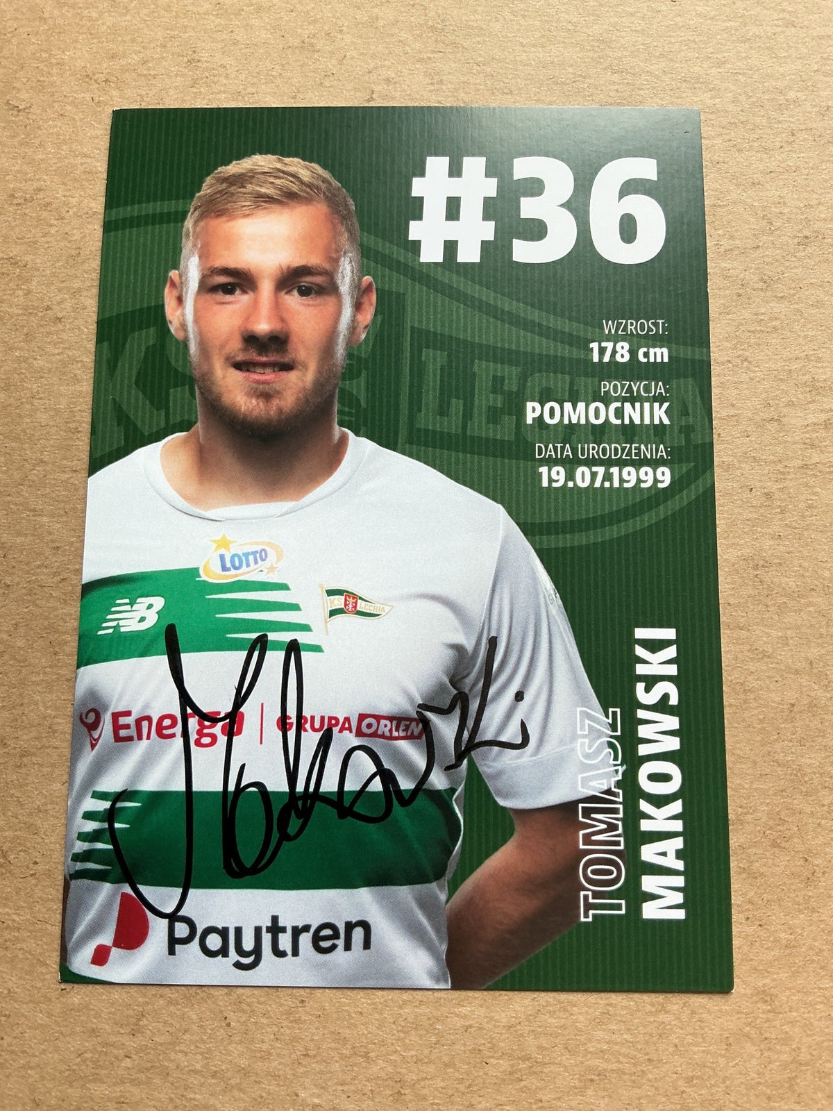 Tomasz Makowski, Poland 🇵🇱 Lechia Gdansk 2020/21 hand signed - Autographs-World