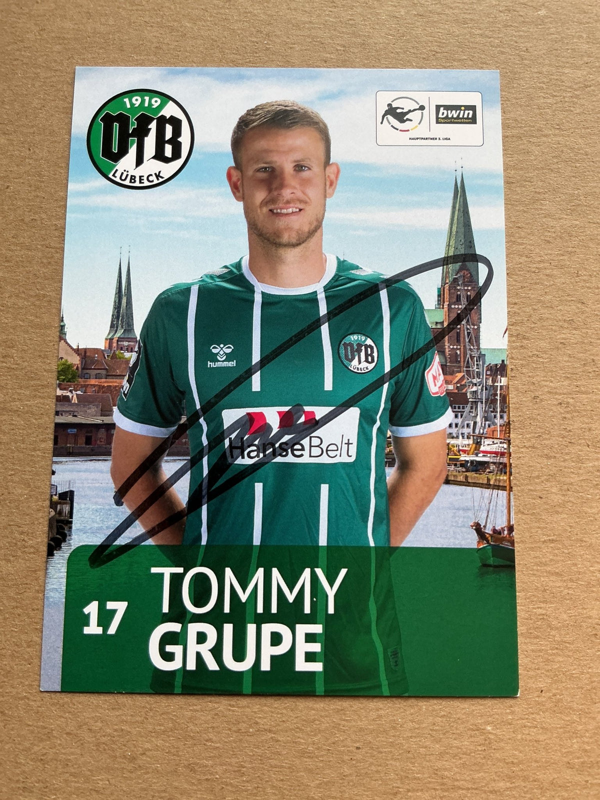 Tommy Grupe, Germany 🇩🇪 VfB Lübeck 2020/21 hand signed - Autographs-World