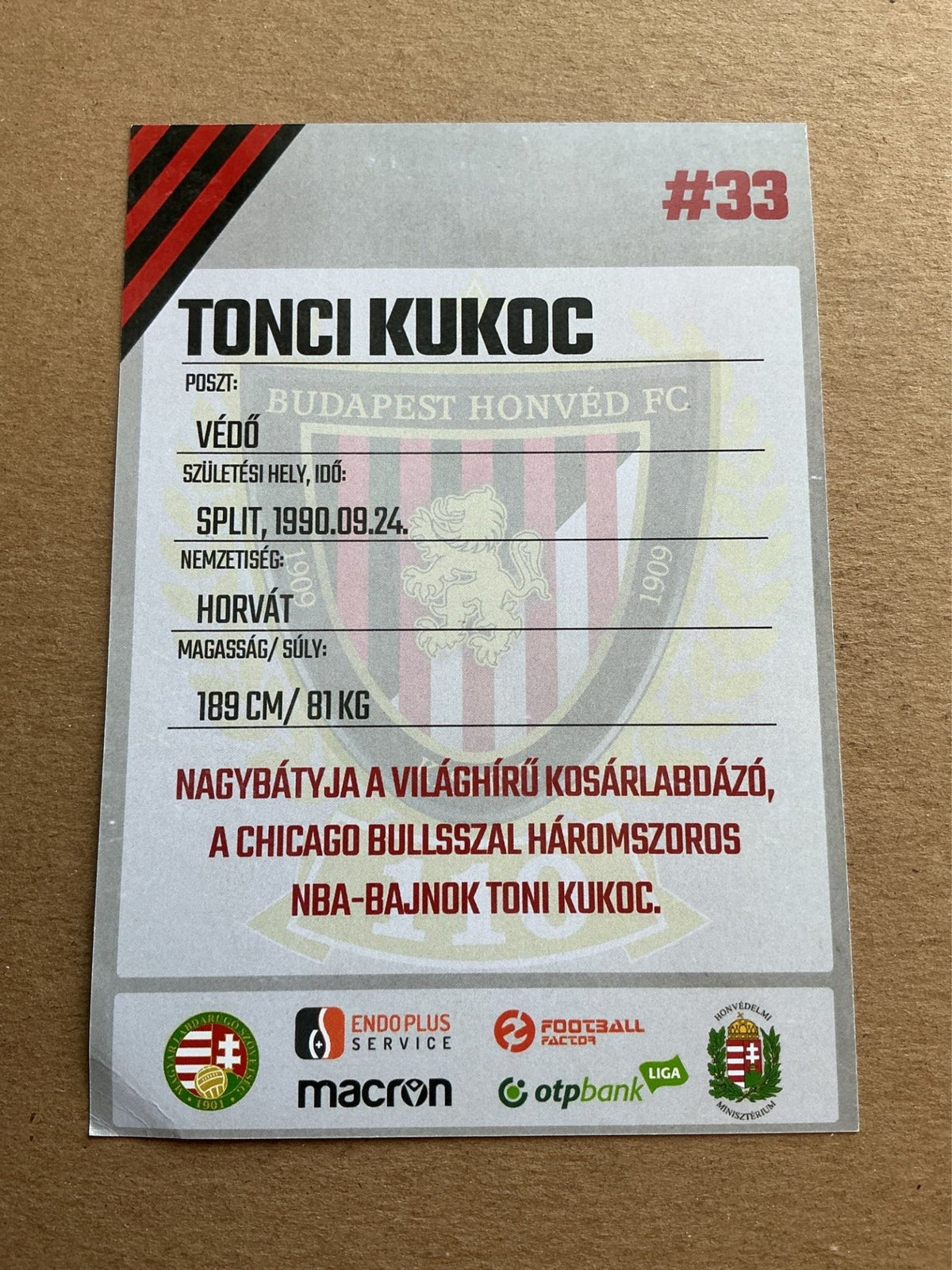 Tonci Kukoc, Croatia 🇭🇷 Honvéd Budapest FC 2019/20 hand signed - Autographs-World