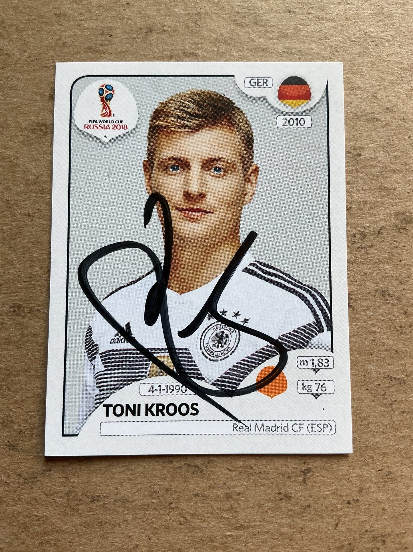 Toni Kroos, Germany 🇩🇪 FIFA World Cup 2018 Panini hand signed - Autographs-World