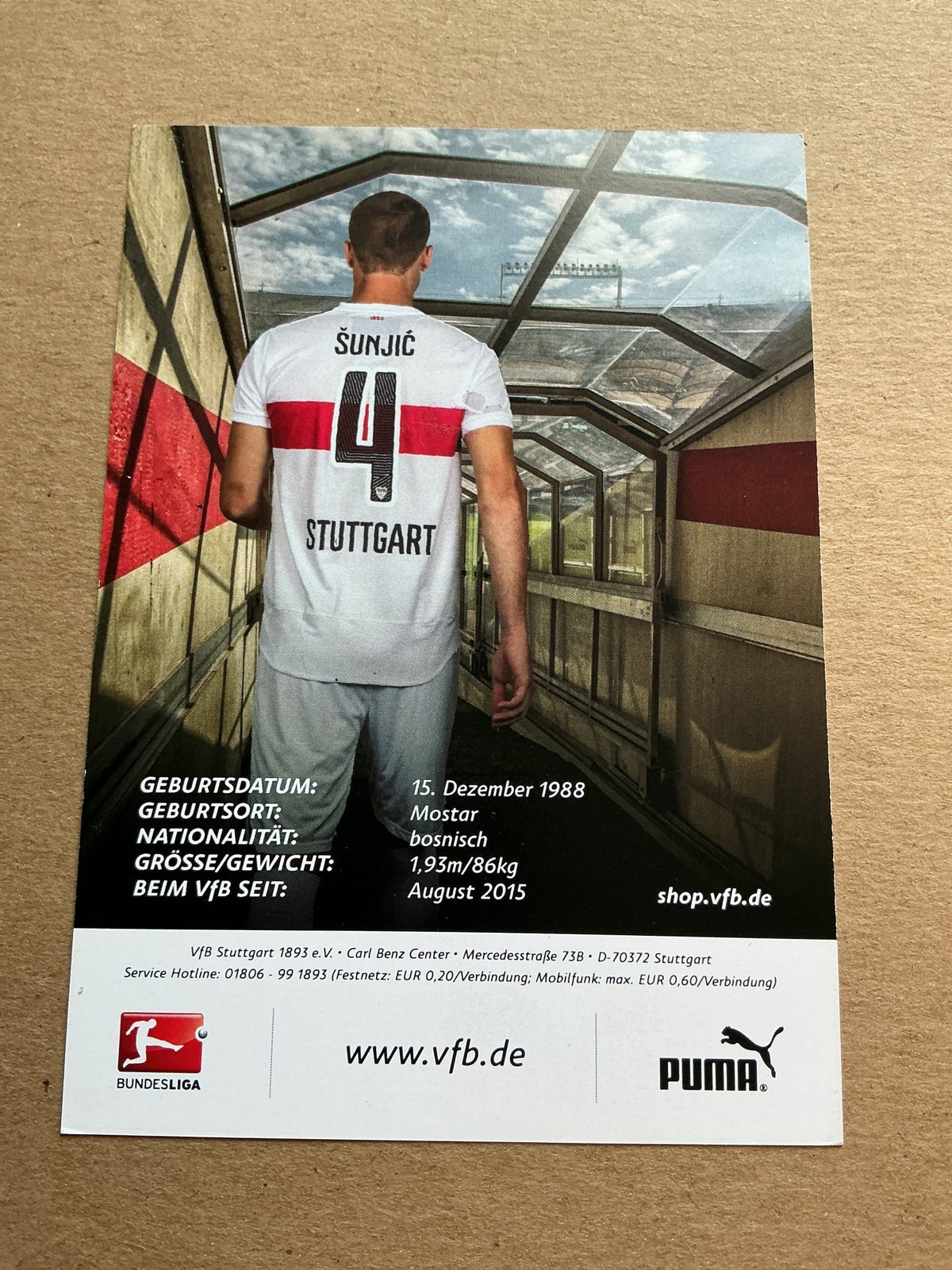 Toni Šunjić, Bosnia 🇧🇦 VfB Stuttgart 2019/20 hand signed - Autographs-World