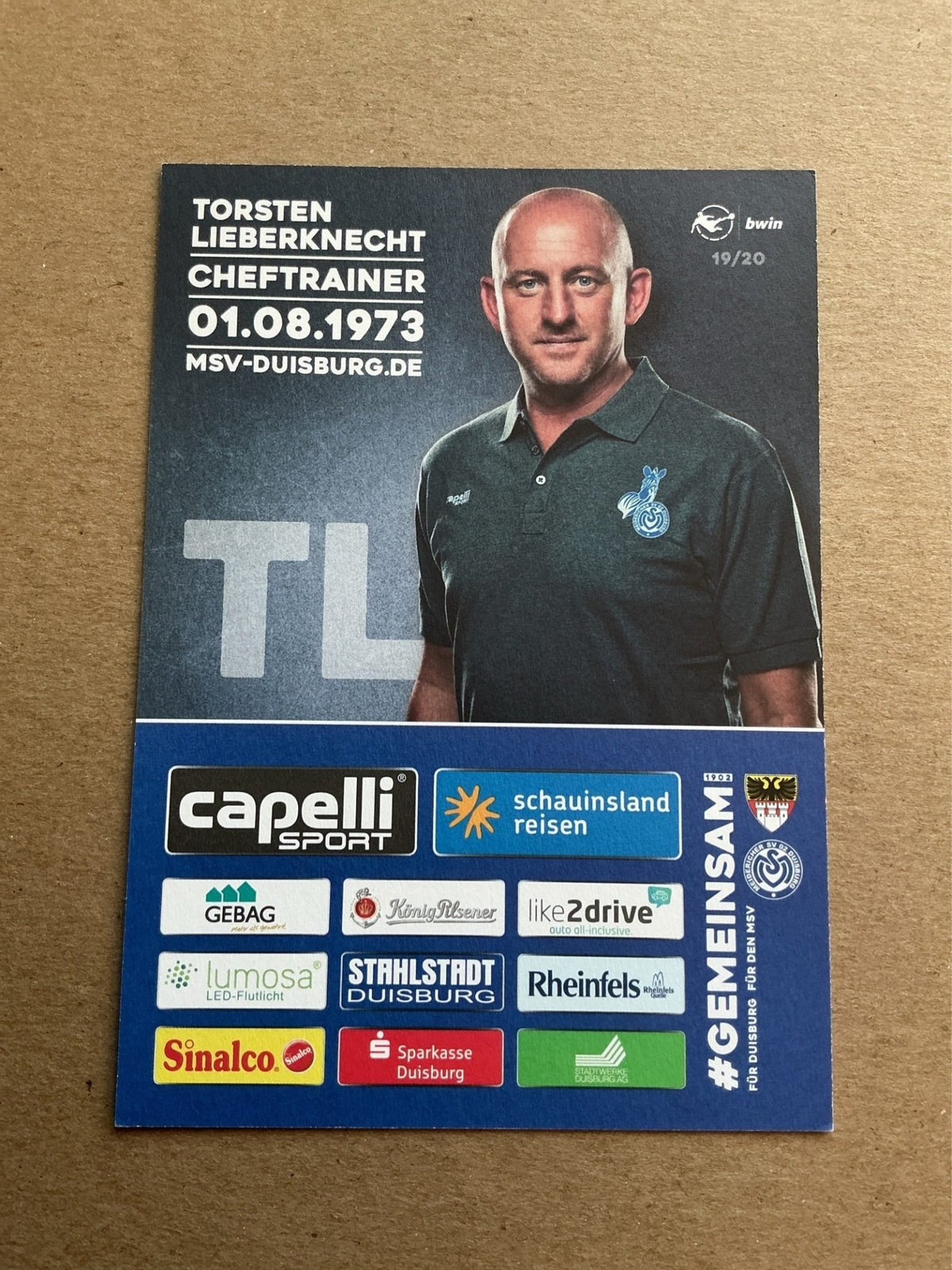 Torsten Lieberknecht, Germany 🇩🇪 MSV Duisburg 2019/20 hand signed - Autographs-World