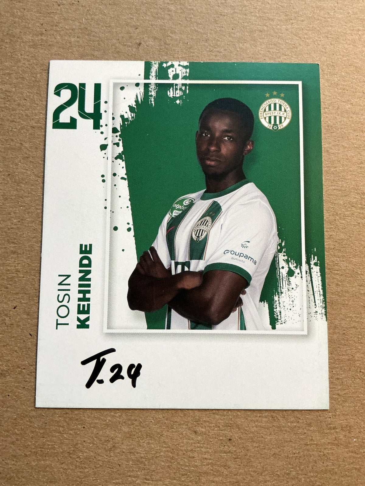 Tosin Kehinde, Nigeria 🇳🇬 Ferencváros TC 2023/24 hand signed - Autographs-World