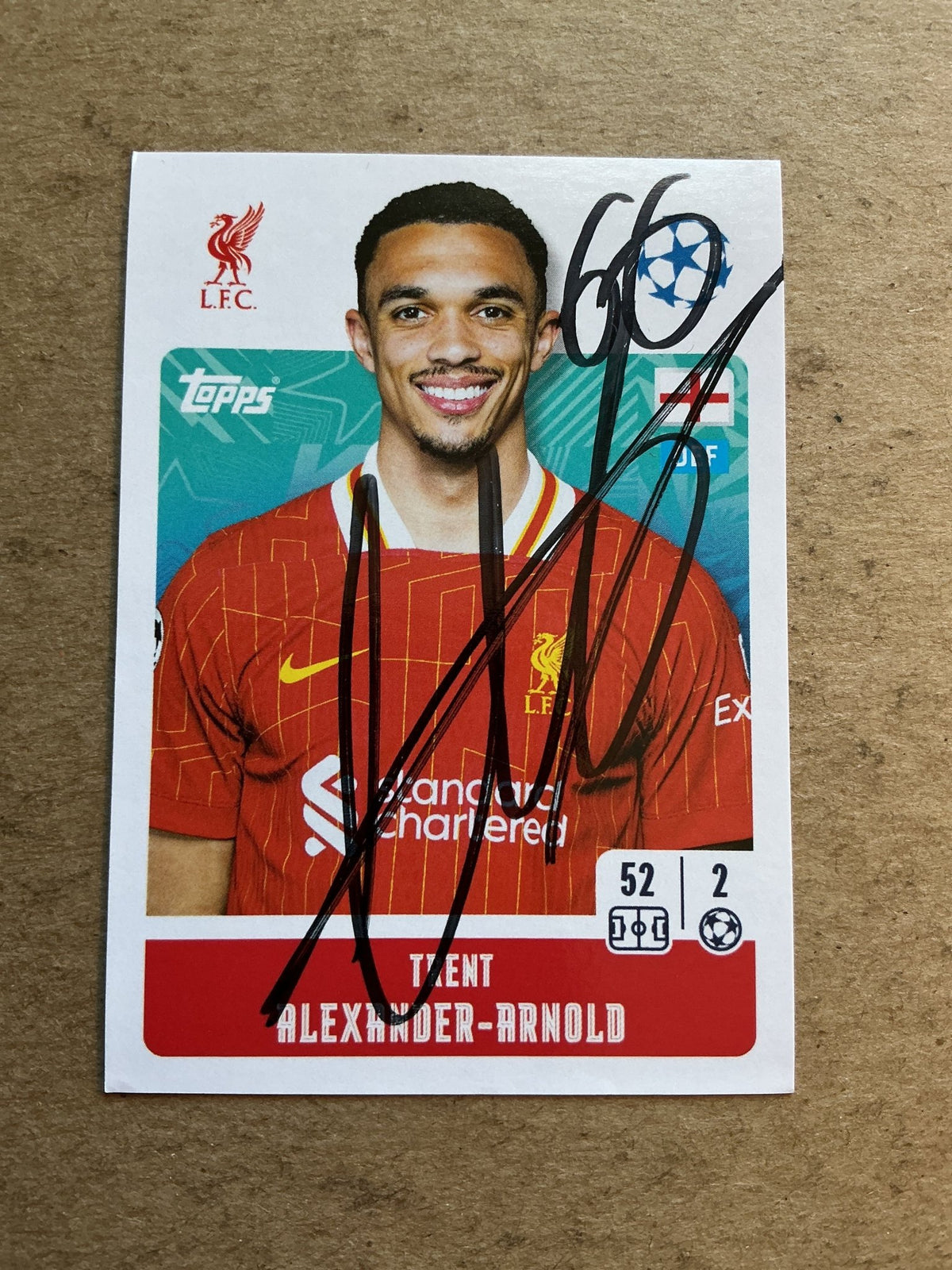 Trent Alexander-Arnold, England 🏴󠁧󠁢󠁥󠁮󠁧󠁿 Liverpool FC 2024/25 Topps hand signed - Autographs-World