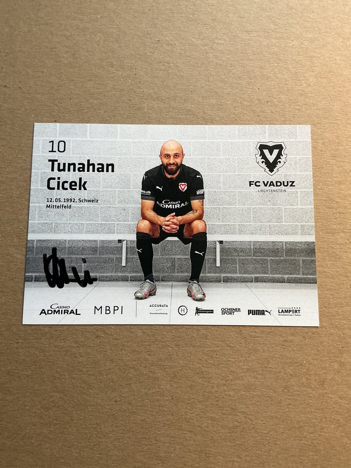 Tunahan Cicek, Switzerland 🇨🇭 FC Vaduz 2021/22 hand signed - Autographs-World