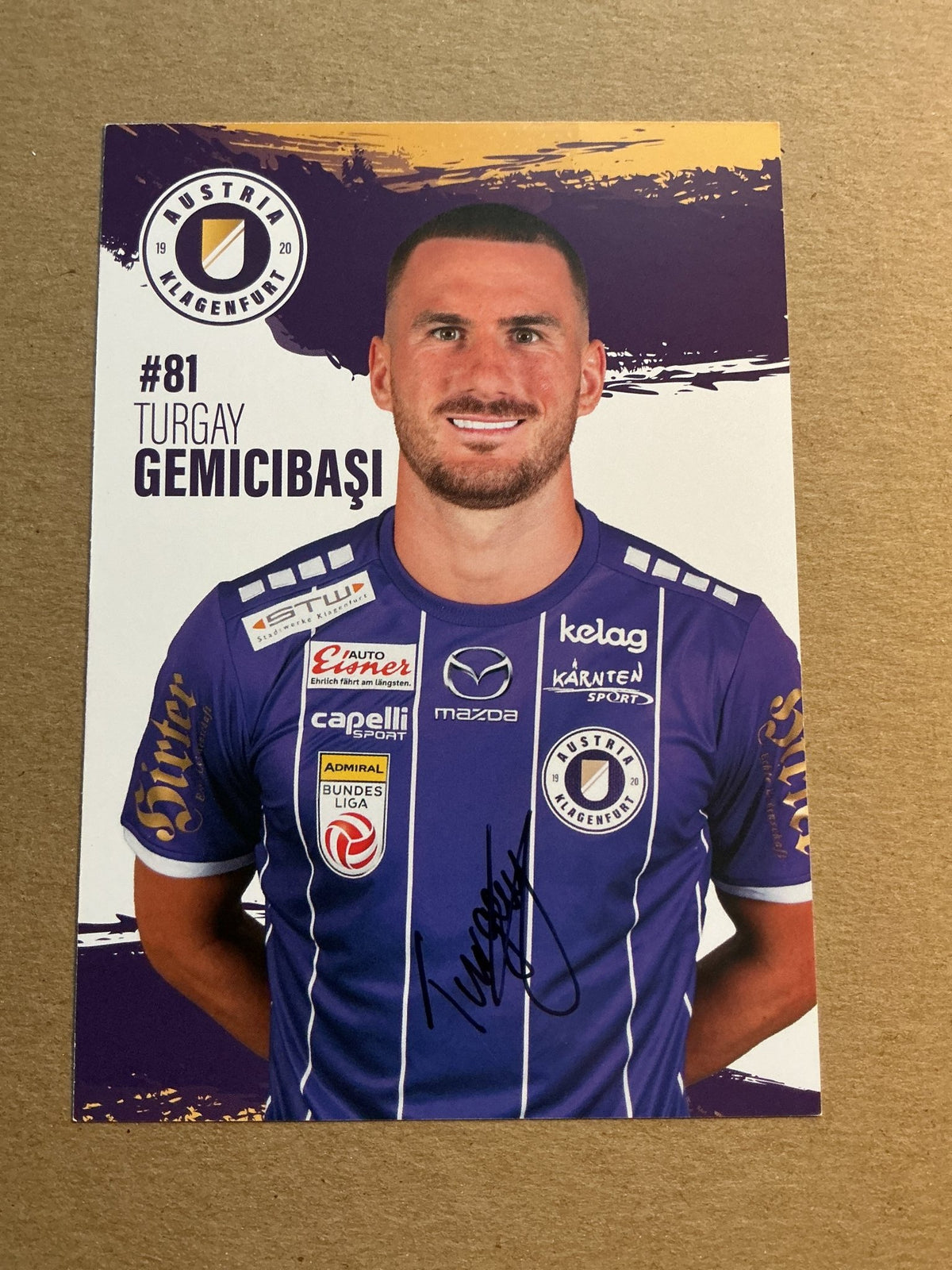 Turgay Gemicibaşi, Türkiye 🇹🇷 Austria Klagenfurt 2021/22 hand signed - Autographs-World