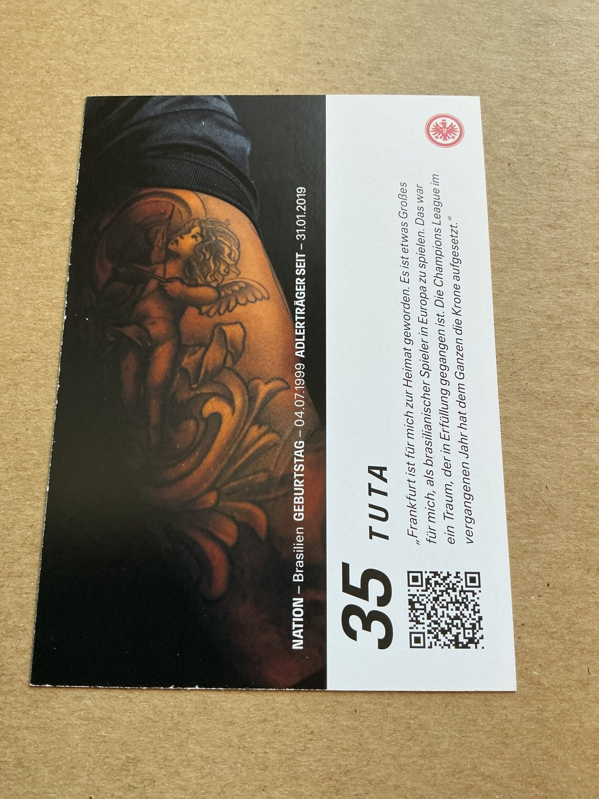 Tuta, Brazil 🇧🇷 Eintracht Frankfurt 2023/24 hand signed - Autographs-World