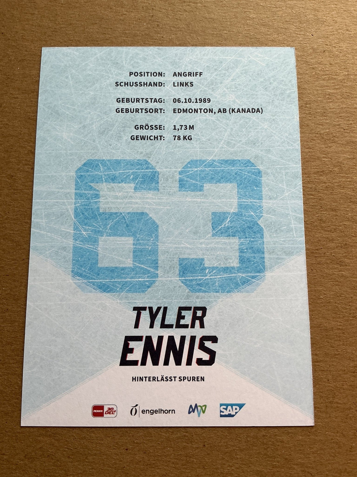 Tyler Ennis, Canada 🇨🇦 Adler Mannheim 2023/24 hand signed - Autographs-World