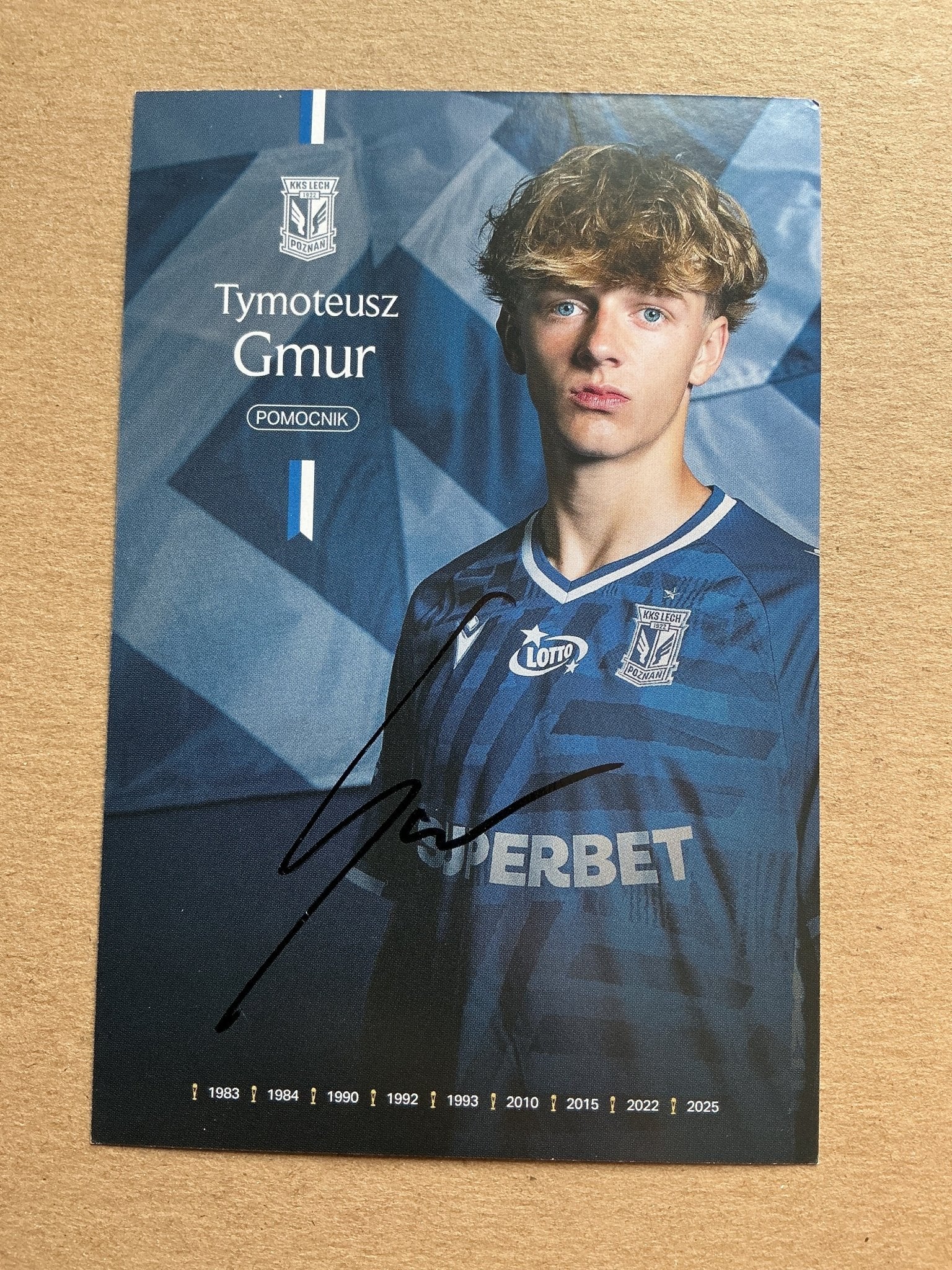 Tymoteusz Gmur, Poland 🇵🇱 Lech Poznán 2025/26 hand signed - Autographs-World