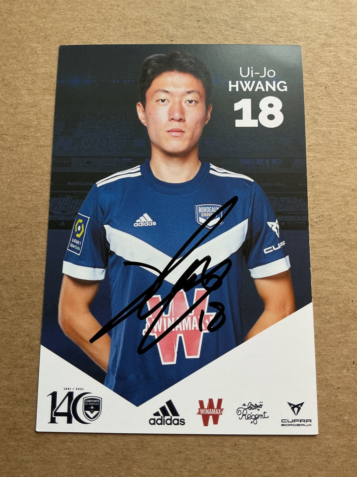 Ui-Jo Hwang, South Korea 🇰🇷 Girondins Bordeaux 2021/22 hand signed - Autographs-World