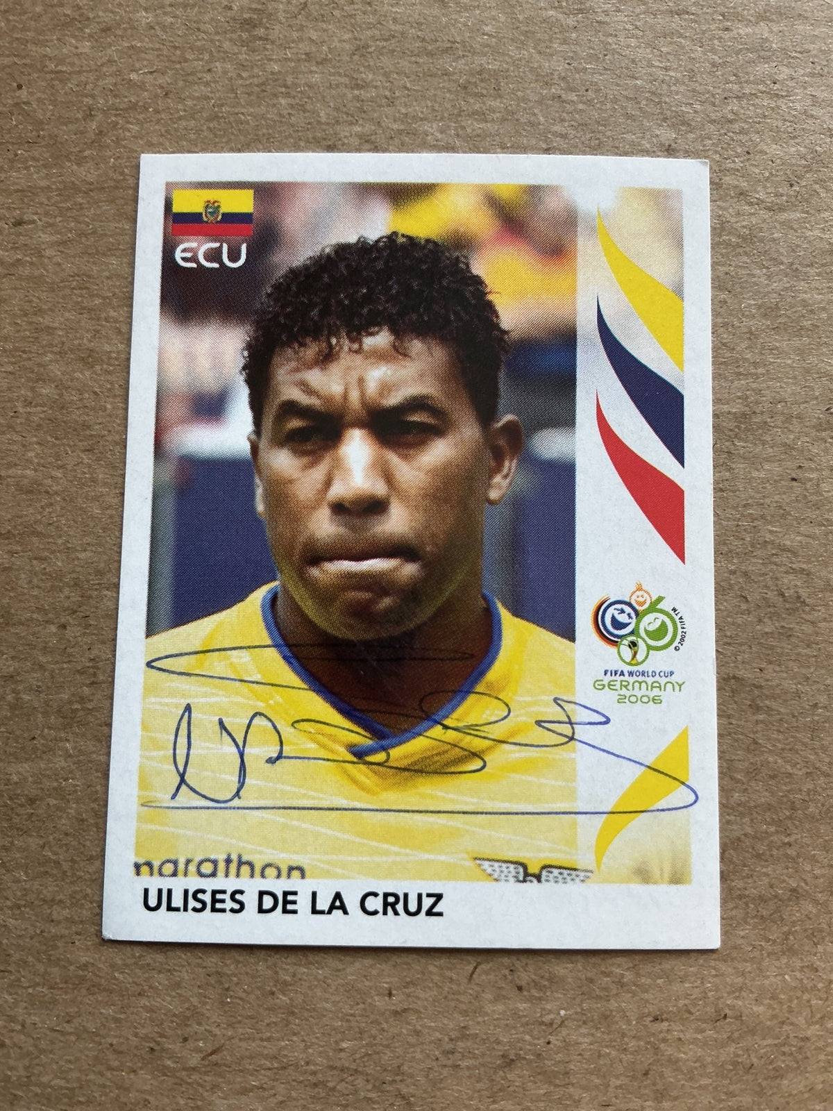 Ulises de la Cruz, Ecuador 🇪🇨 FIFA World Cup 2006 Panini hand signed - Autographs-World