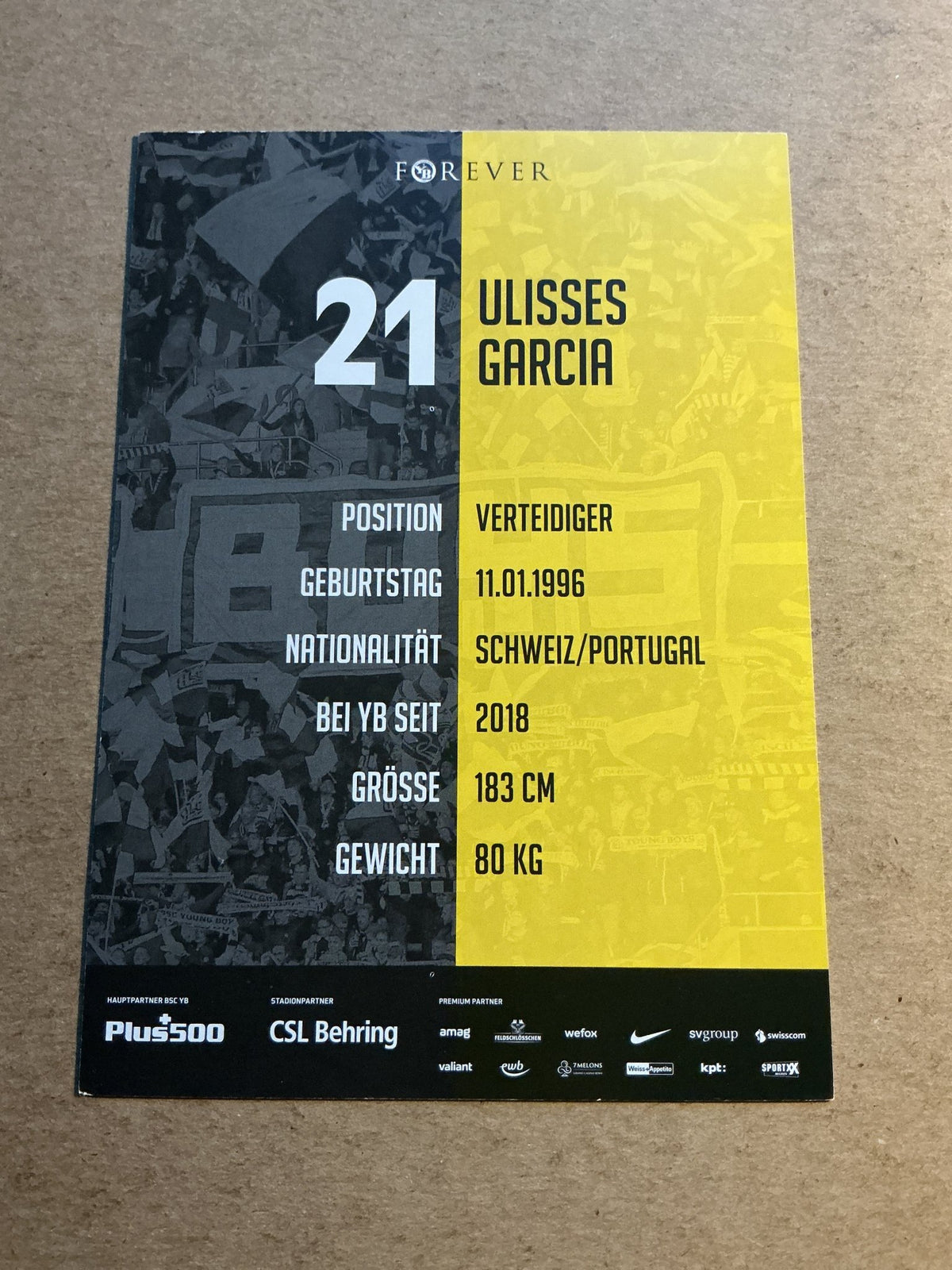 Ulisses Garcia, Switzerland 🇨🇭 BSC Young Boys 2021/22 hand signed - Autographs-World