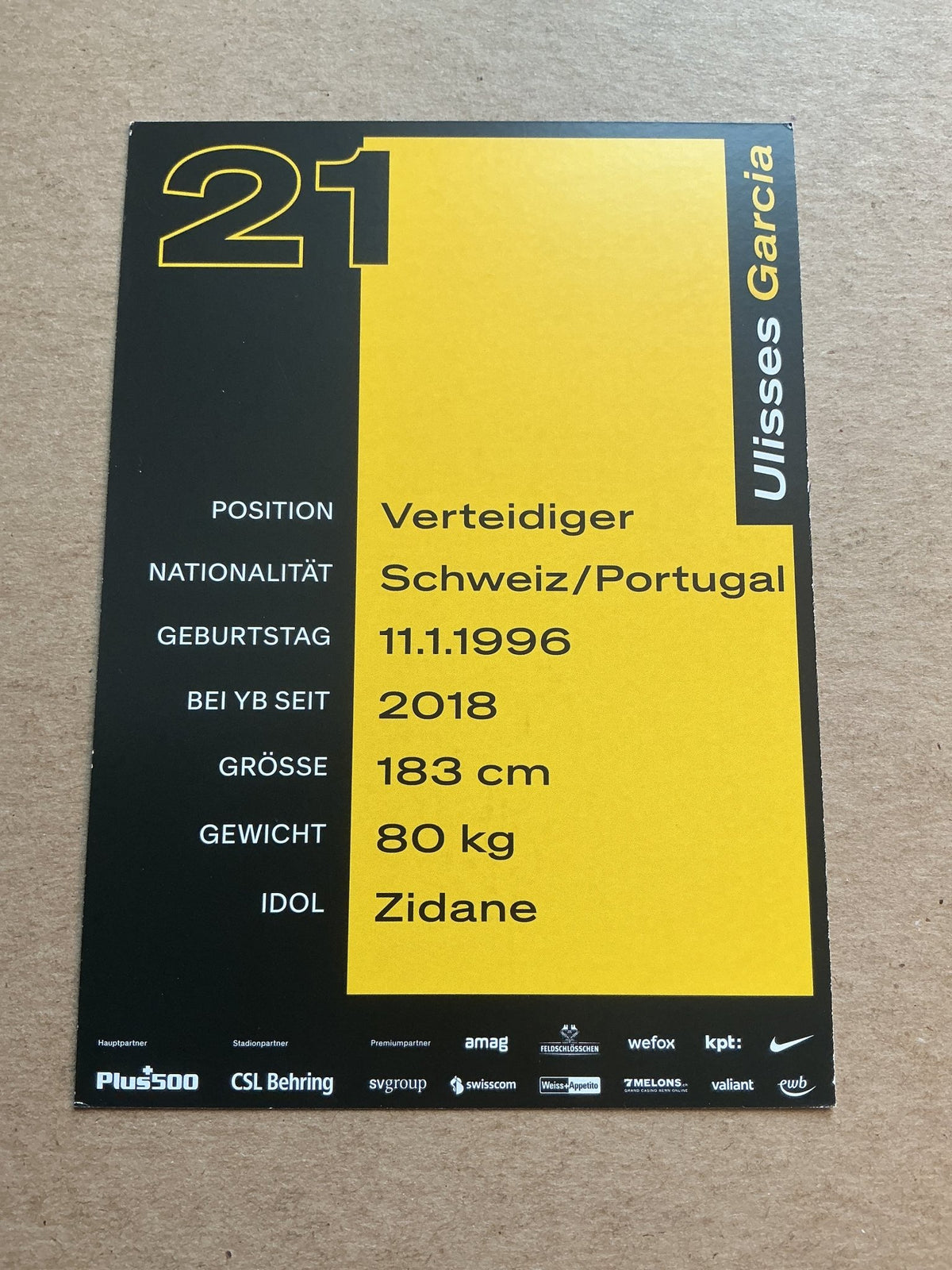 Ulisses Garcia, Switzerland 🇨🇭 BSC Young Boys Bern 2022/23 hand signed - Autographs-World