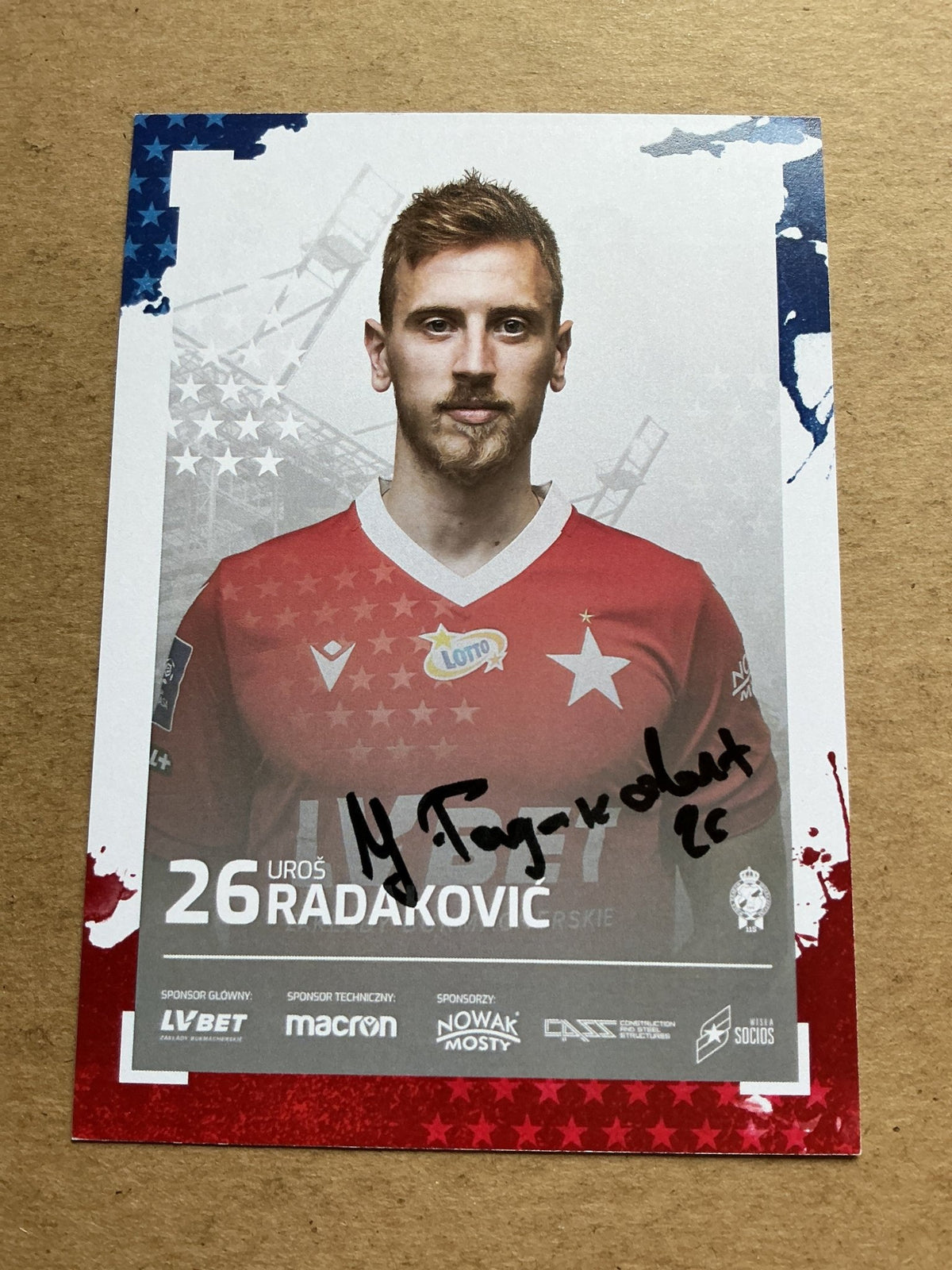 Uroš Radaković, Serbia 🇷🇸 Wisła Kraków 2020/21 hand signed - Autographs-World