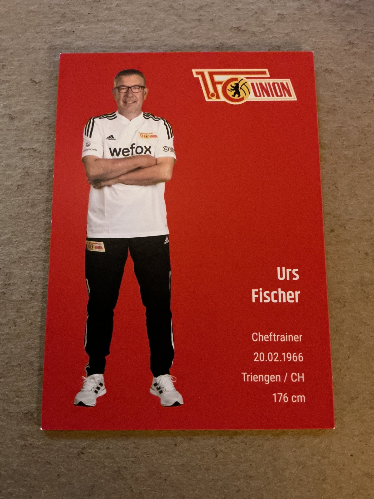 Urs Fischer, Switzerland 🇨🇭 1.FC Union Berlin 2022/23 hand signed - Autographs-World