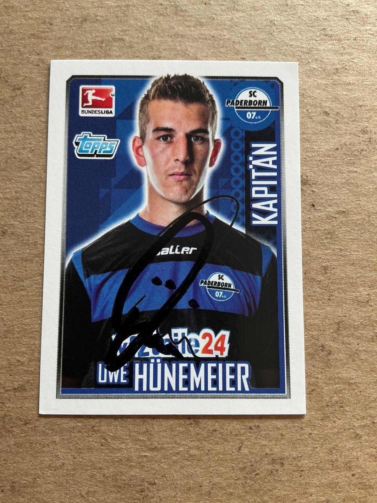 Uwe Hünemeier, Germany 🇩🇪 SC Paderborn 2014/15 Topps hand signed - Autographs-World