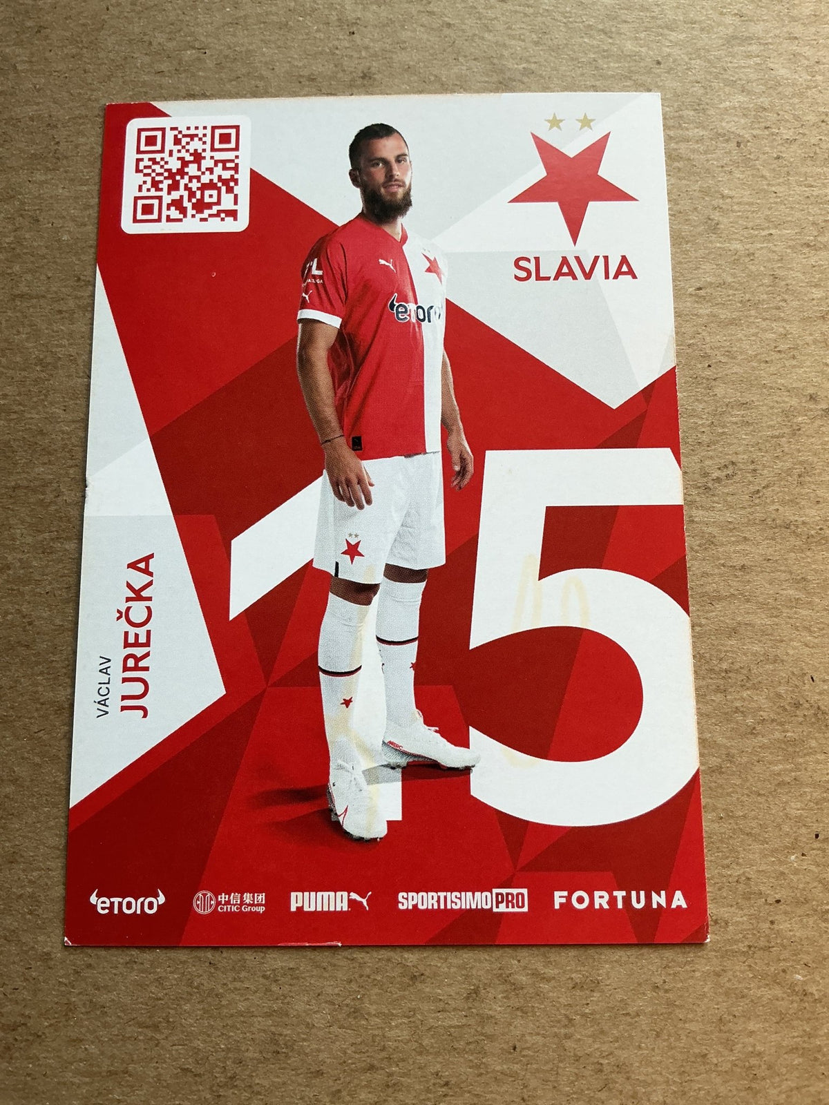 Václav Jurečka, Czech Republic 🇨🇿 SK Slavia Prague 2022/23 hand signed - Autographs-World