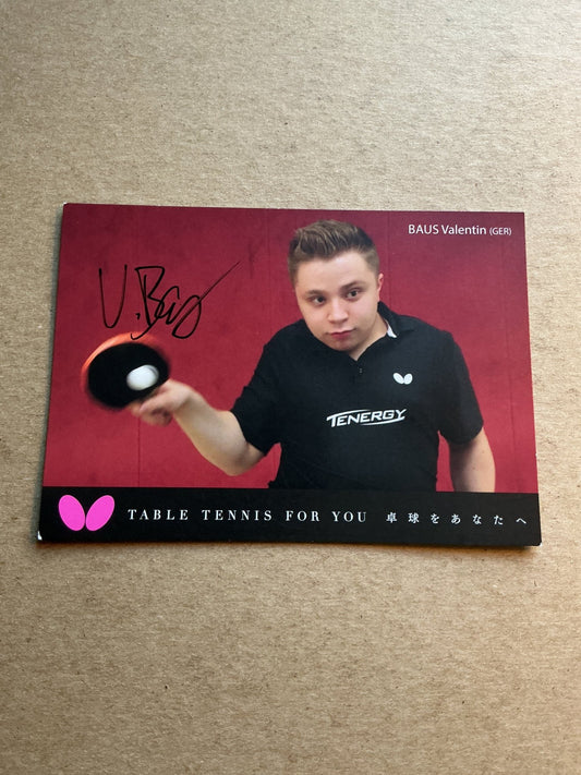 Valentin Baus, Germany 🇩🇪 Table Tennis Sports 2024 hand signed - Autographs-World