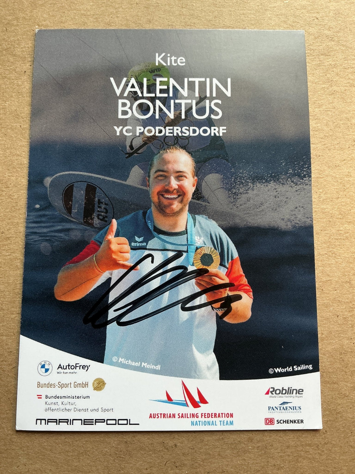 Valentin Bontus, Austria 🇦🇹 Sailing Summer Olympics 2024 hand signed - Autographs-World