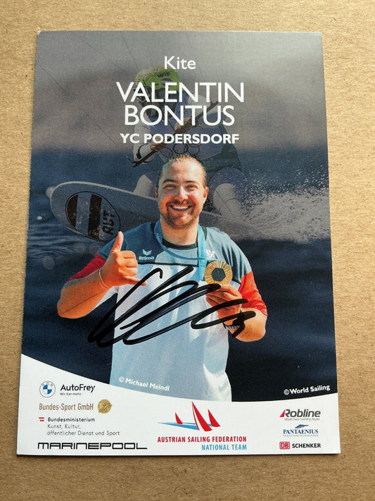 Valentin Bontus, Austria 🇦🇹 Sailing Summer Olympics 2024 hand signed - Autographs-World