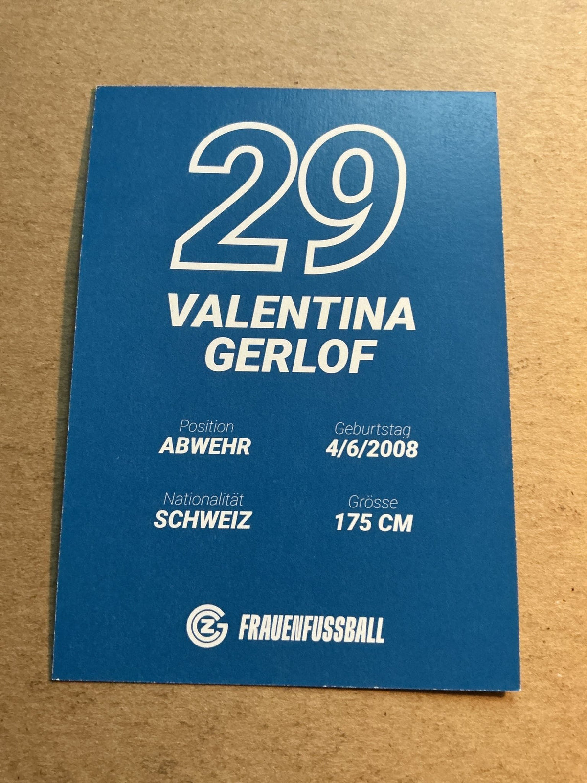 Valentina Gerlof, Switzerland 🇨🇭 Grasshopper Club Zürich 2025/26 hand signed - Autographs-World