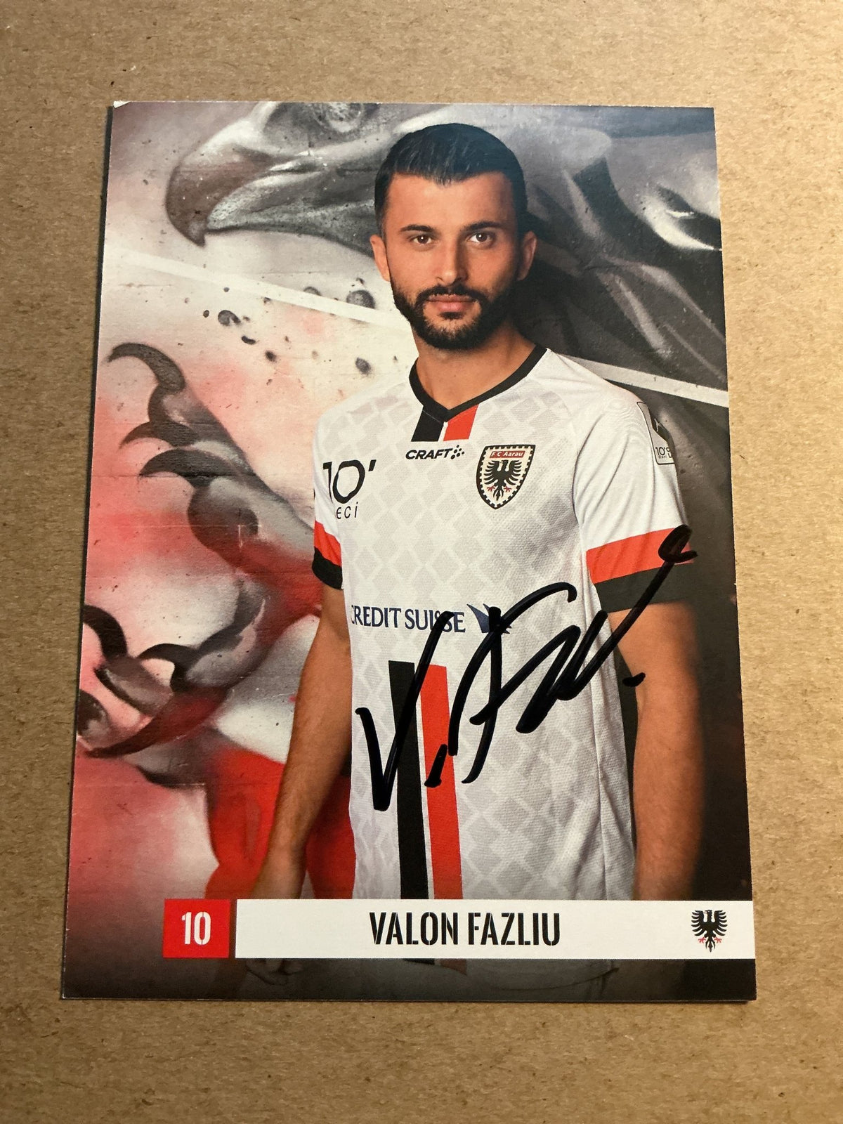 Valon Fazliu, Switzerland 🇨🇭 FC Aarau 2023/24 hand signed - Autographs-World