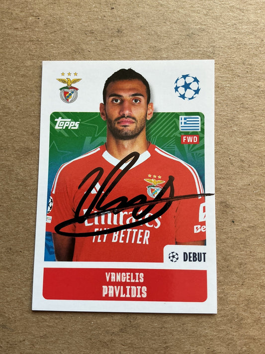 Vangelis Pavlidis, Greece 🇬🇷 SL Benfica 2024/25 Topps hand signed - Autographs-World