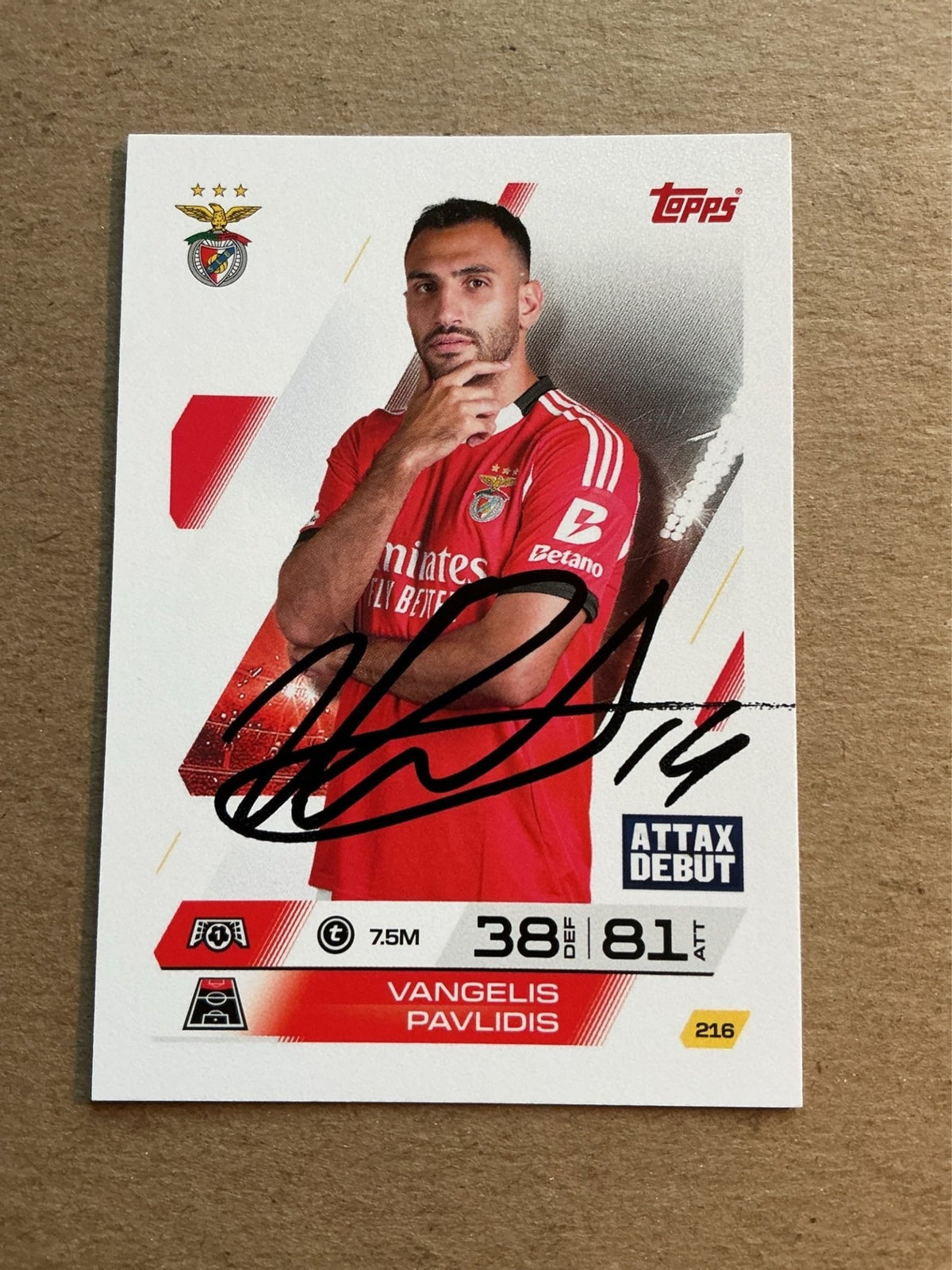 Vangelis Pavlidis, Greece 🇬🇷 SL Benfica 2025/26 hand signed - Autographs-World