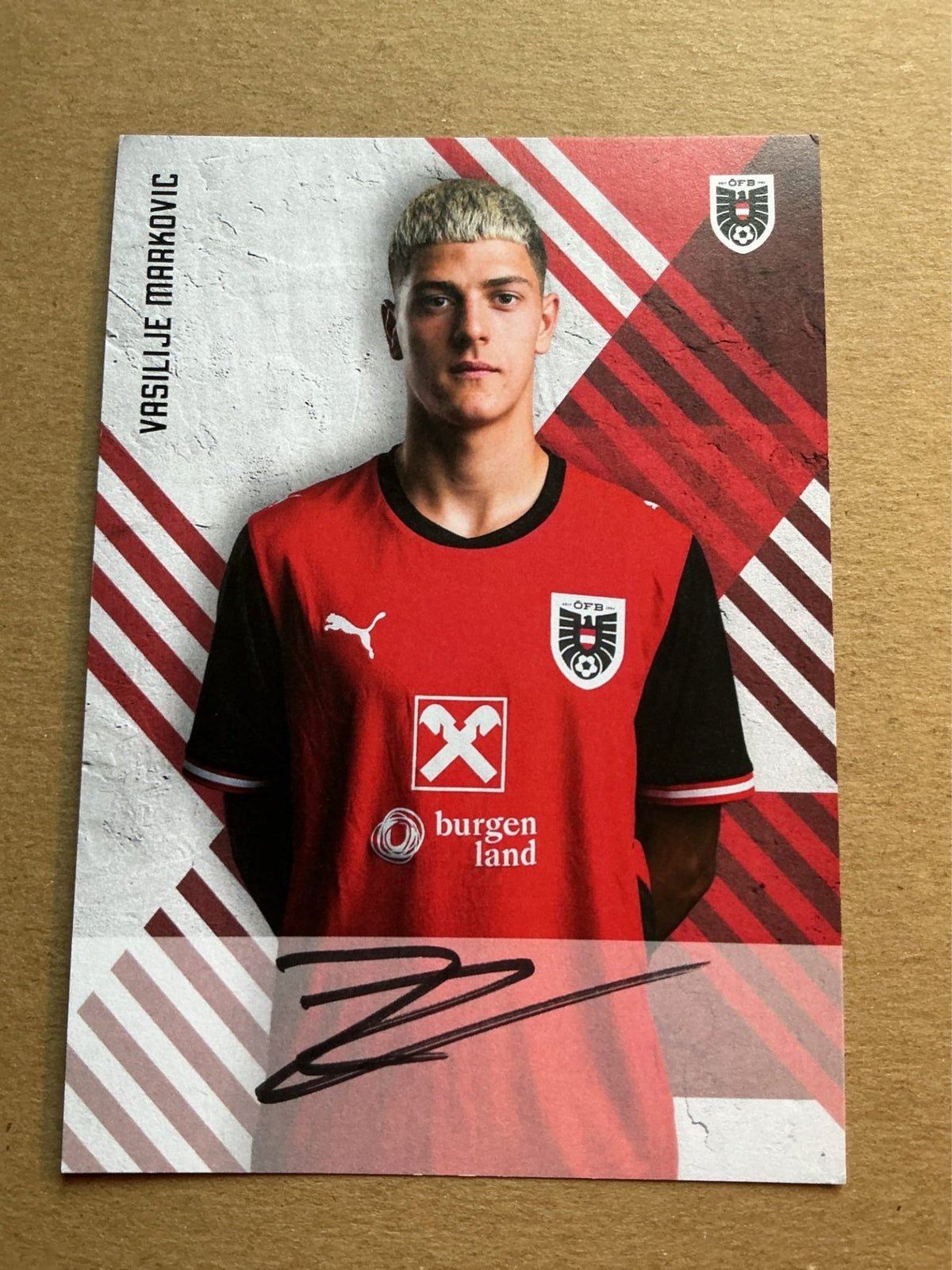 Vasilije Markovic, Austria 🇦🇹 FIFA World Cup 2026 hand signed - Autographs-World