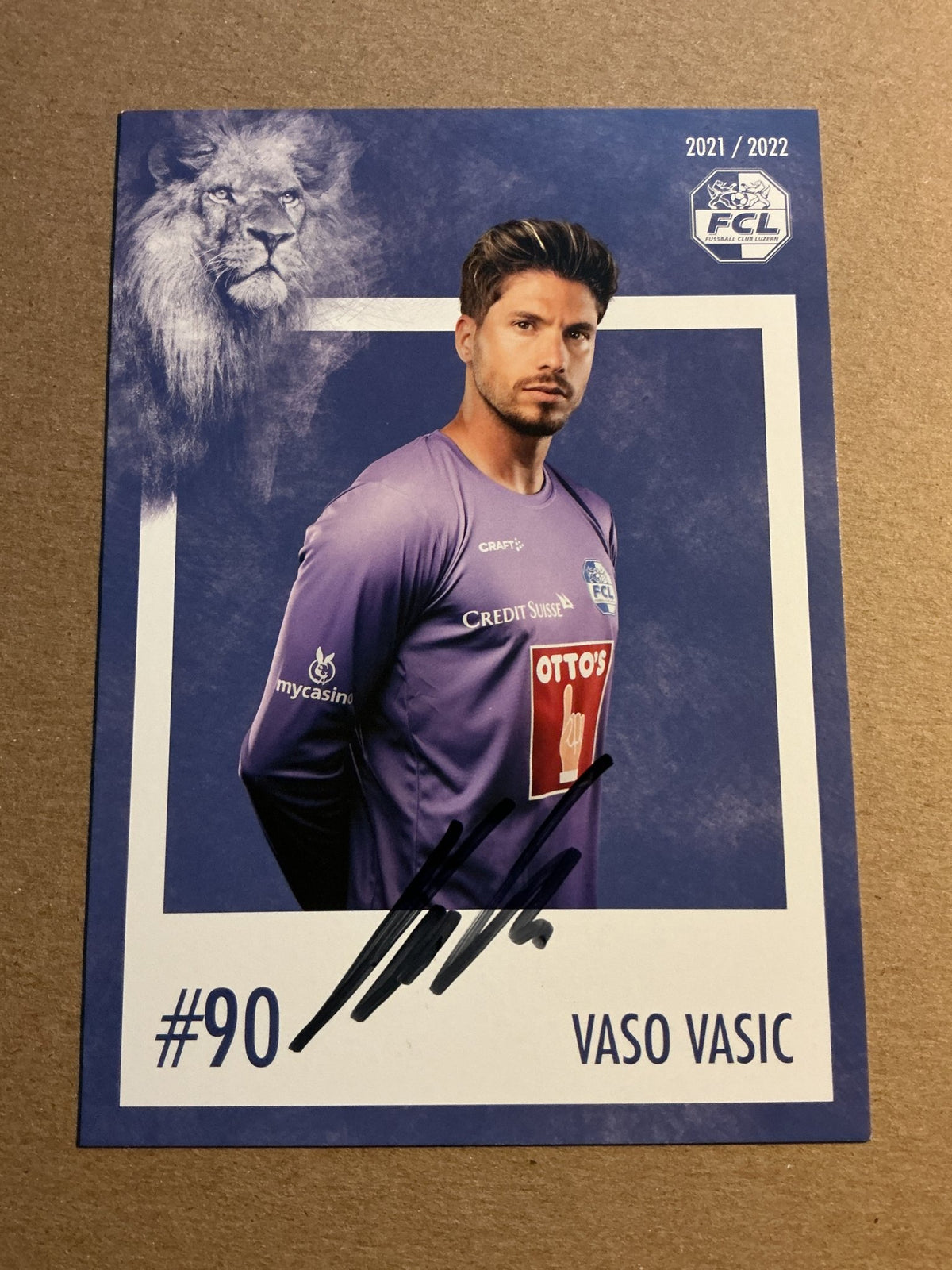 Vaso Vasić, Serbia 🇷🇸 FC Luzern 2021/22 hand signed - Autographs-World