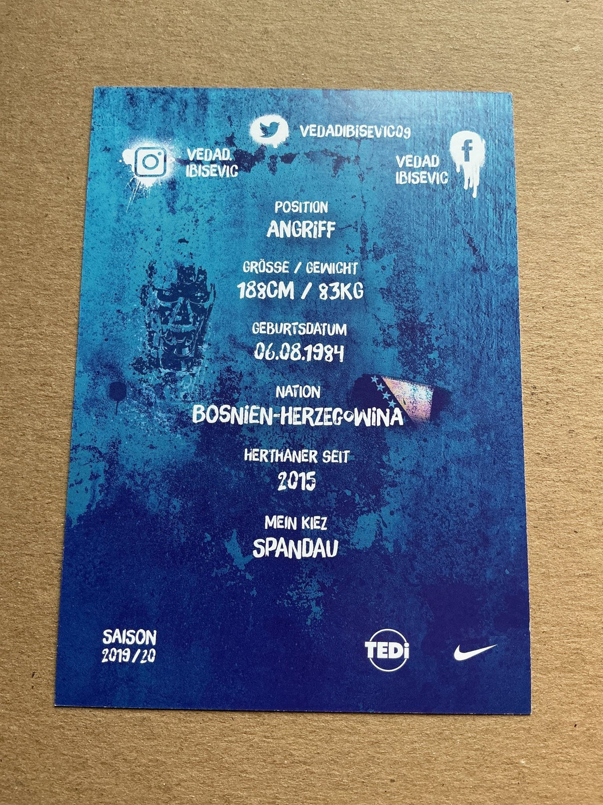 Vedad Ibisevic, Bosnia 🇧🇦 Hertha BSC Berlin 2019/20 hand signed - Autographs-World