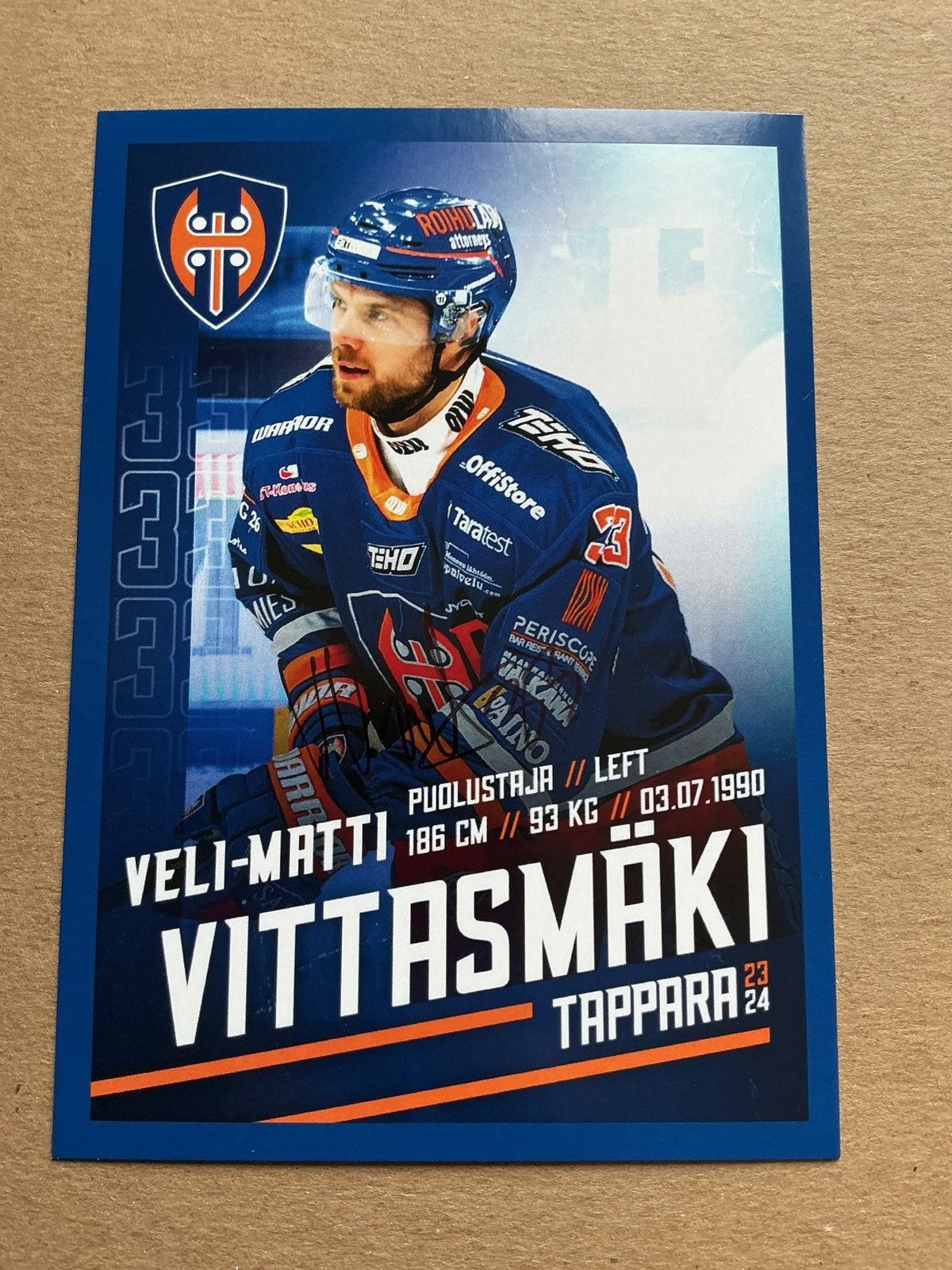 Veli-Matti Vittasmäki, Finland 🇫🇮 Tappara Tampere 2023/24 hand signed - Autographs-World