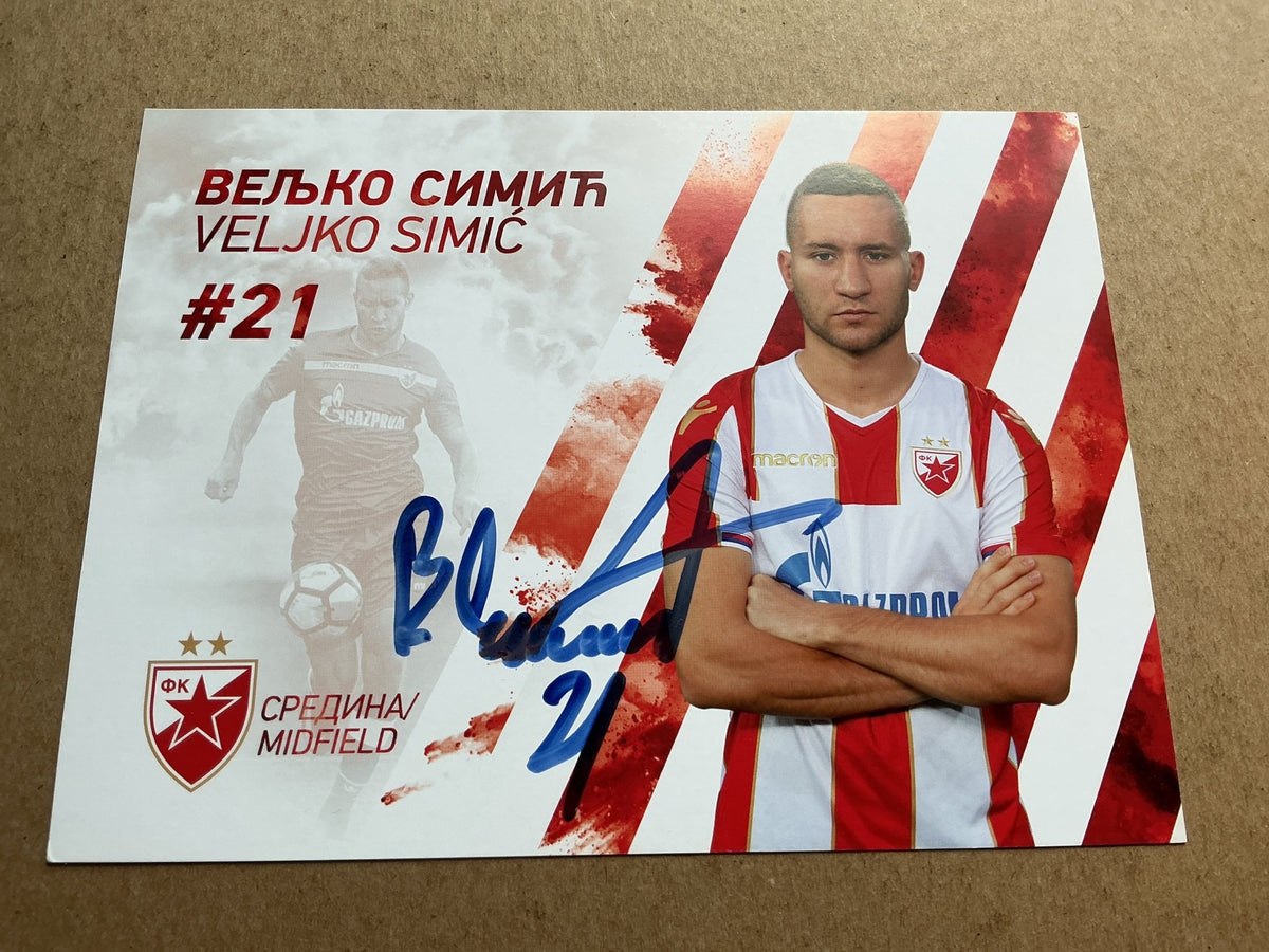 Veljko Simić, Serbia 🇷🇸 Red Star Belgrade 2019/20 hand signed - Autographs-World