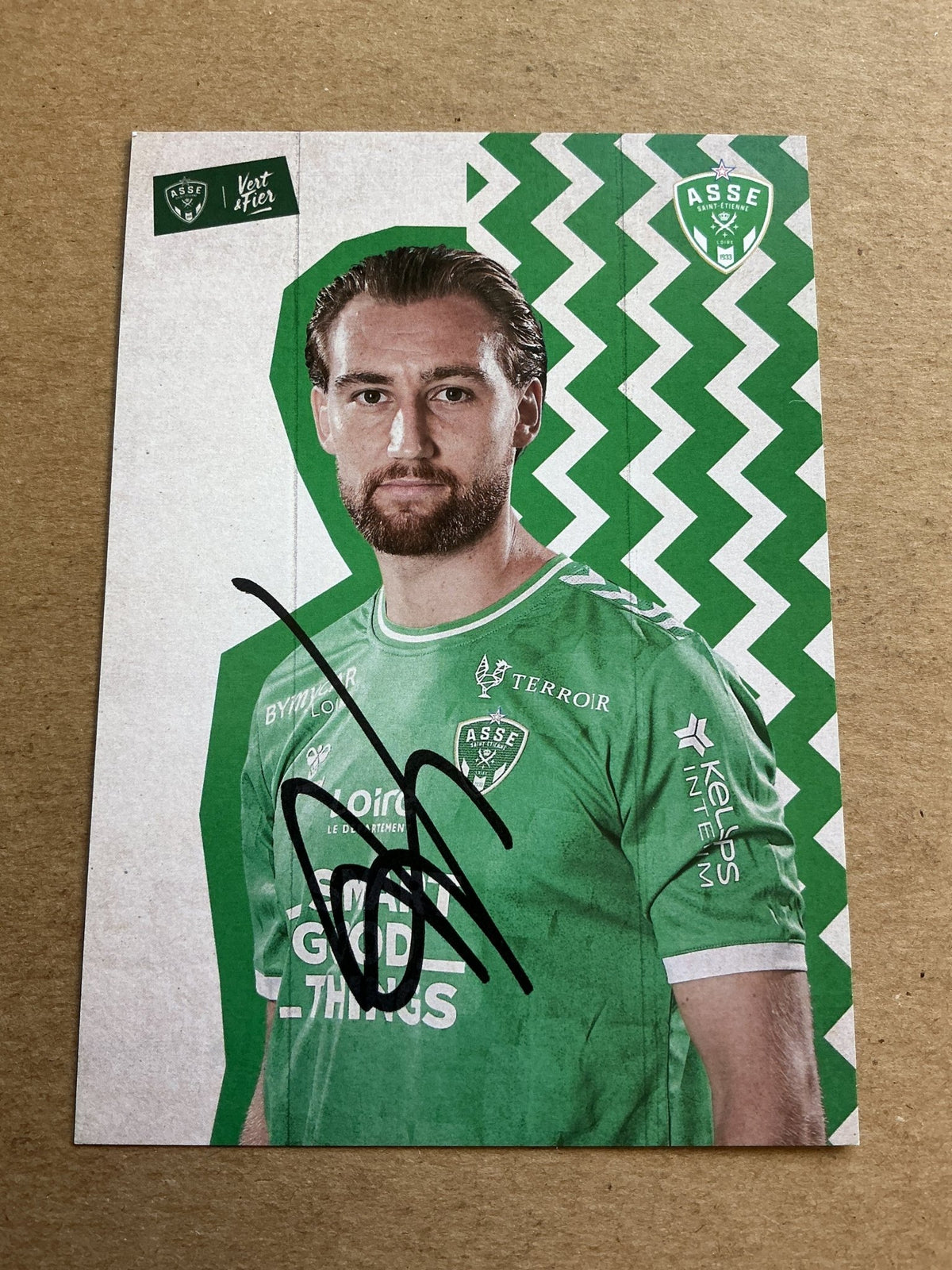 Victor Lobry, France 🇫🇷 AS Saint-Etienne 2023/24 hand signed - Autographs-World