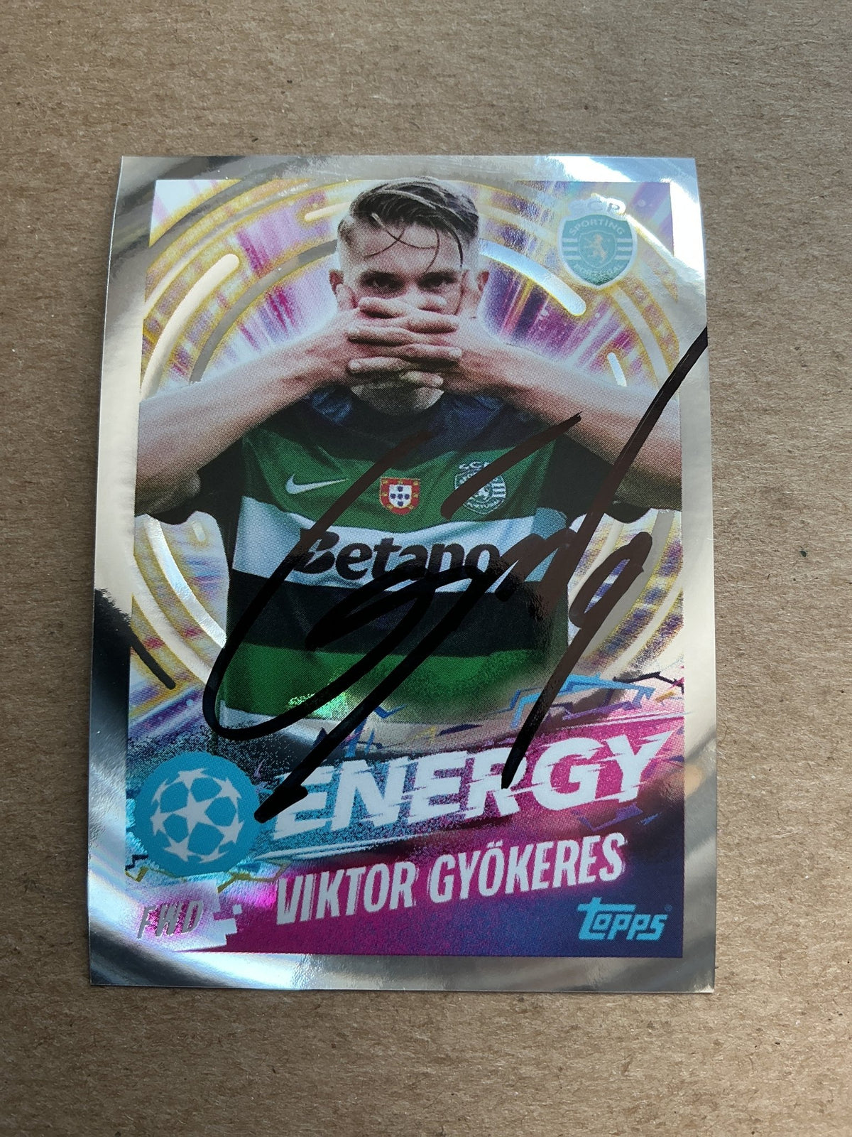 Viktor Gyökeres, Sweden 🇸🇪 Sporting CP 2024/25 Topps hand signed - Autographs-World