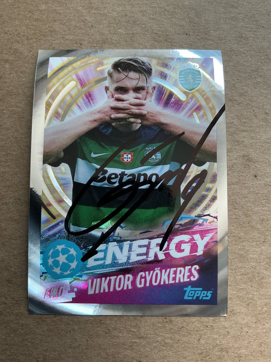 Viktor Gyökeres, Sweden 🇸🇪 Sporting CP 2024/25 Topps hand signed - Autographs-World
