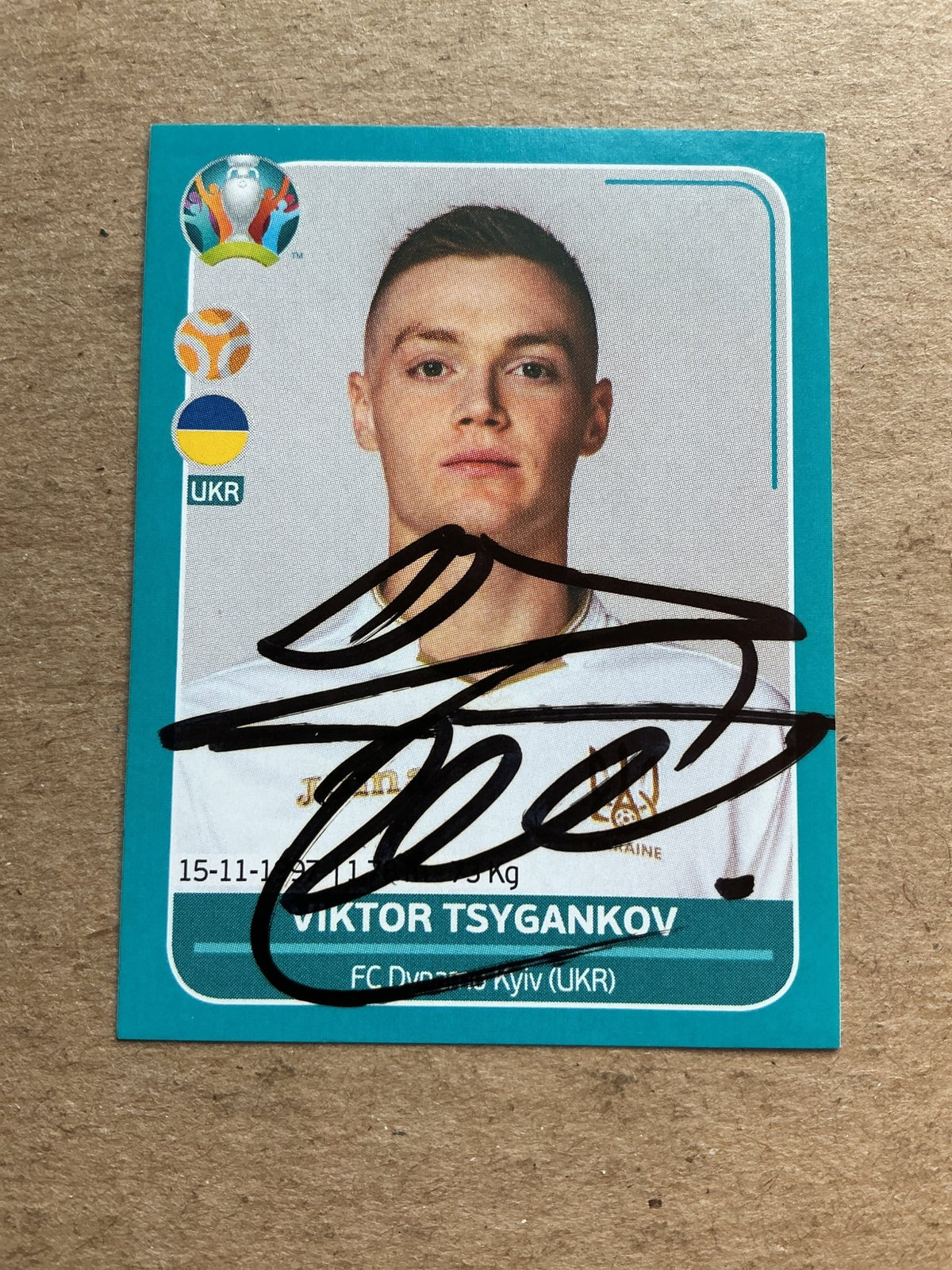 Viktor Tsygankov, Ukraine 🇺🇦 UEFA Euro 2020 Panini hand signed - Autographs-World