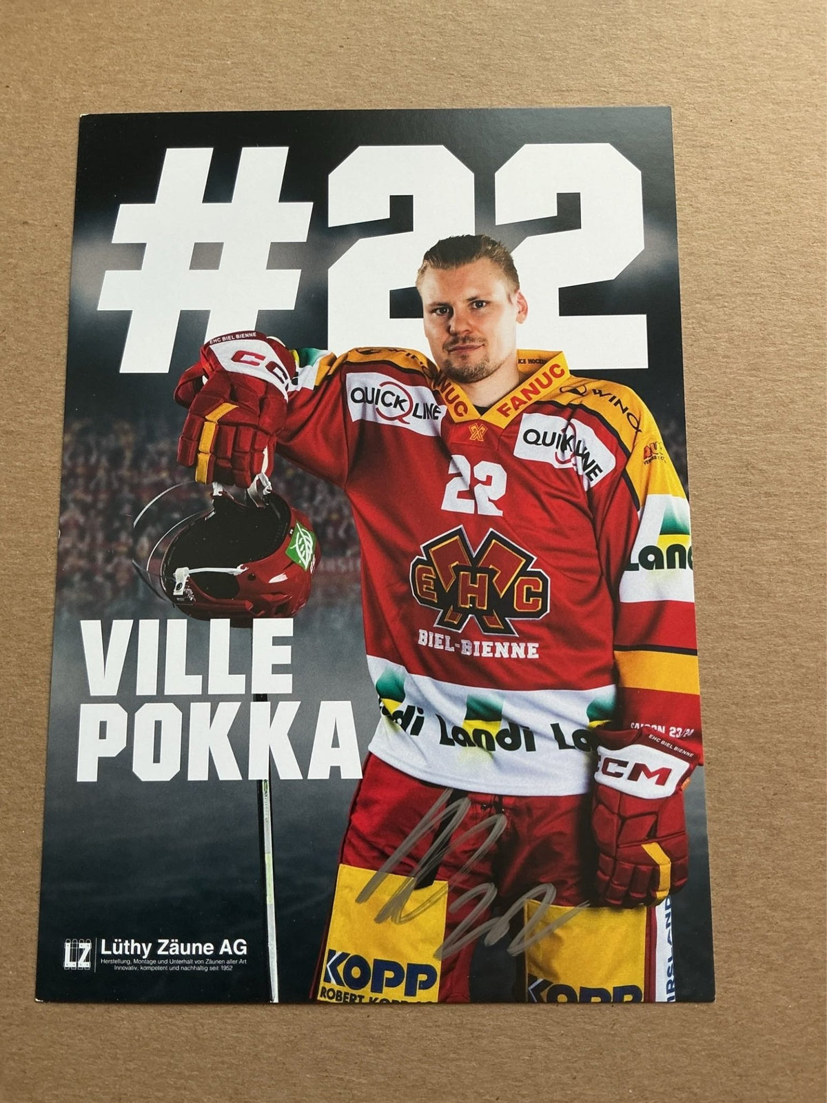 Ville Pokka, Finland 🇫🇮 EHC Biel-Bienne 2023/24 hand signed - Autographs-World