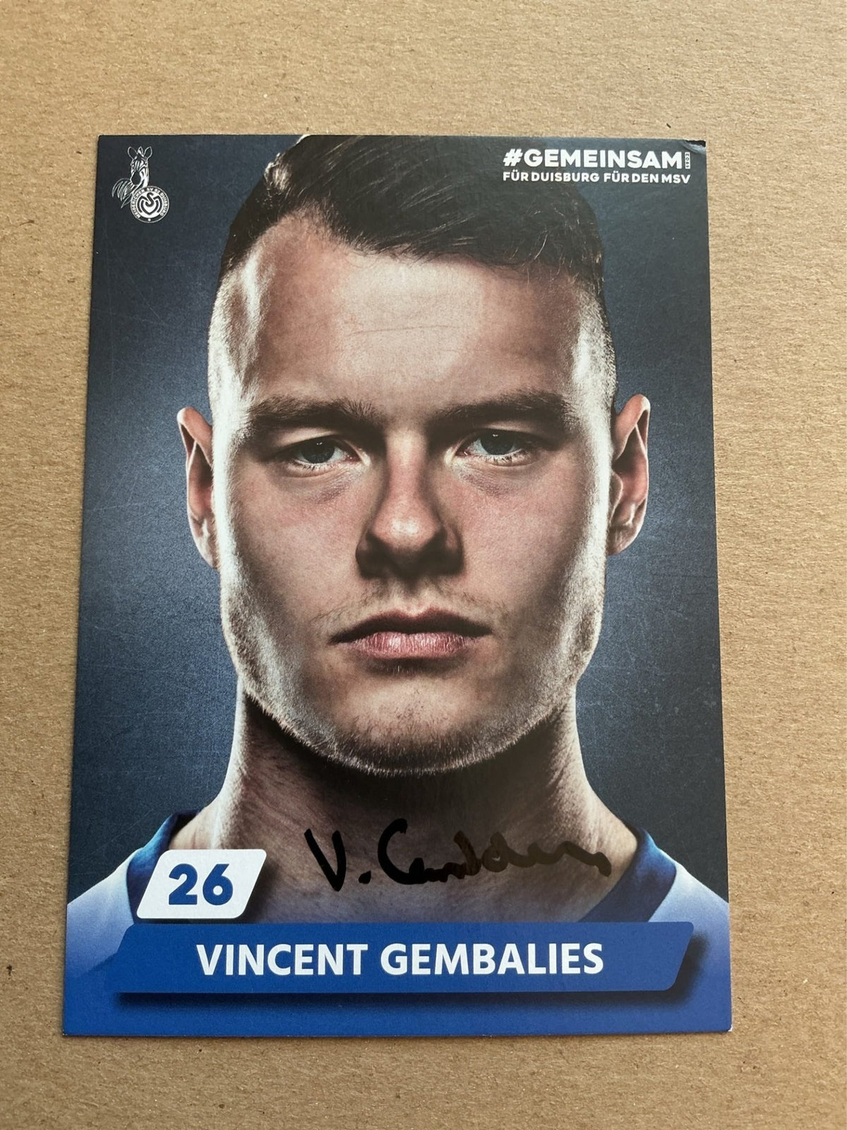 Vincent Gembalies, Germany 🇩🇪 MSV Duisburg 2019/20 hand signed - Autographs-World