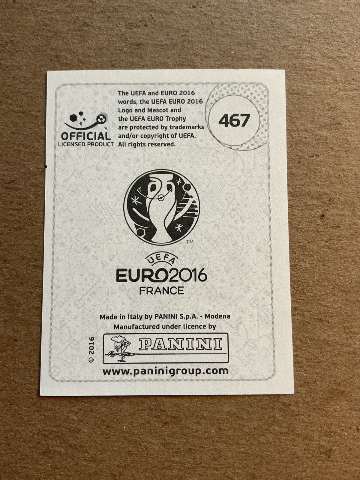Vincent Kompany, Belgium 🇧🇪 UEFA Euro 2016 Panini hand signed - Autographs-World