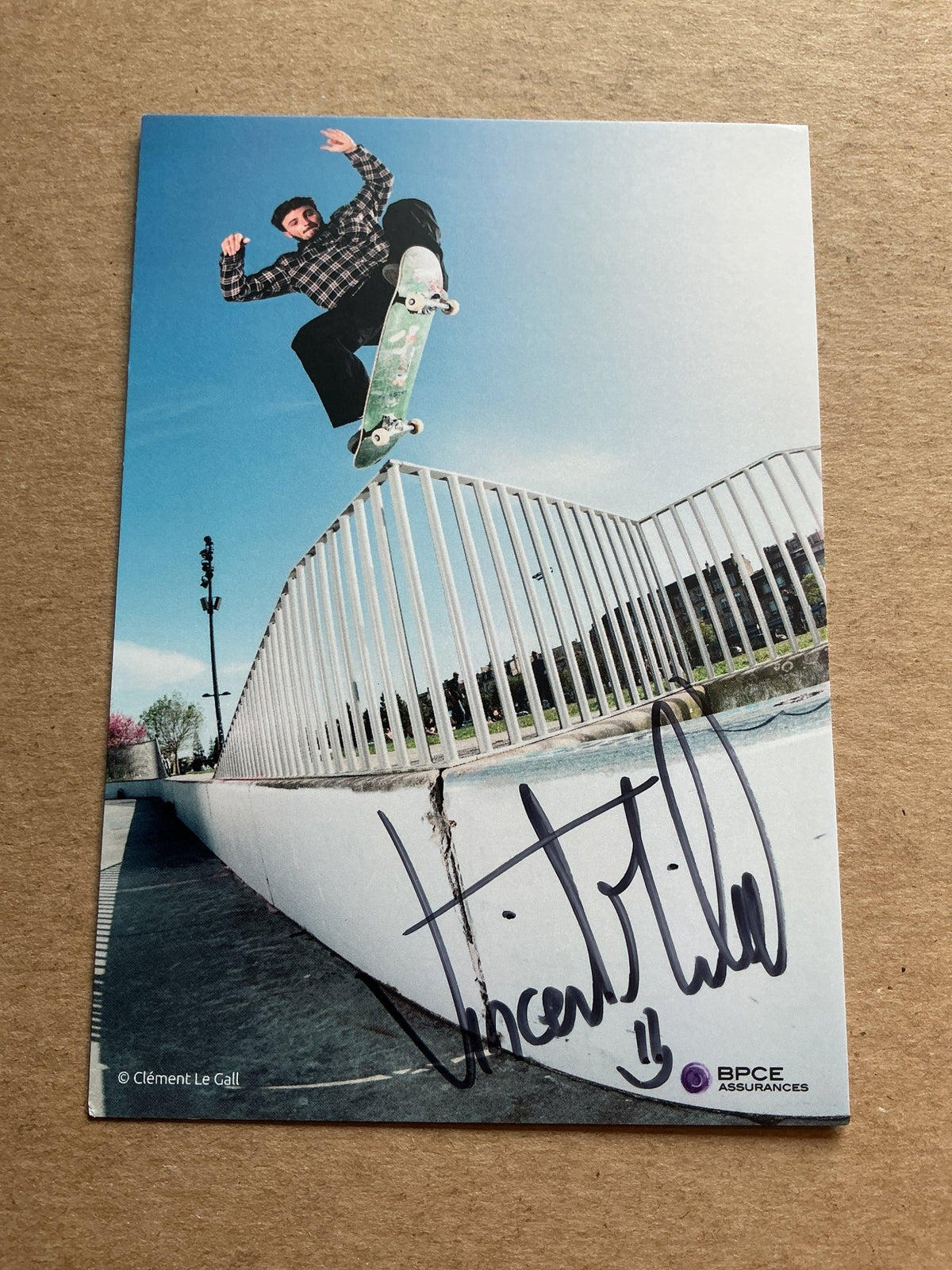 Vincent Malou, France 🇫🇷 Skateboard Summer Olympics 2024 hand signed - Autographs-World