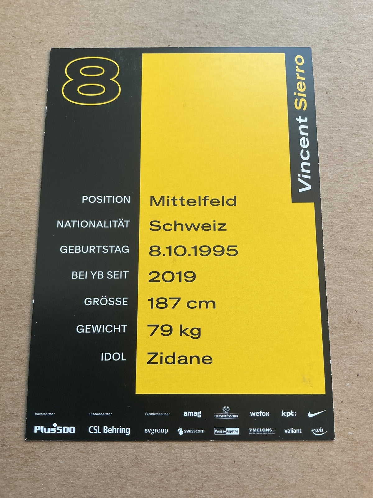 Vincent Sierro, Switzerland 🇨🇭 BSC Young Boys Bern 2022/23 hand signed - Autographs-World