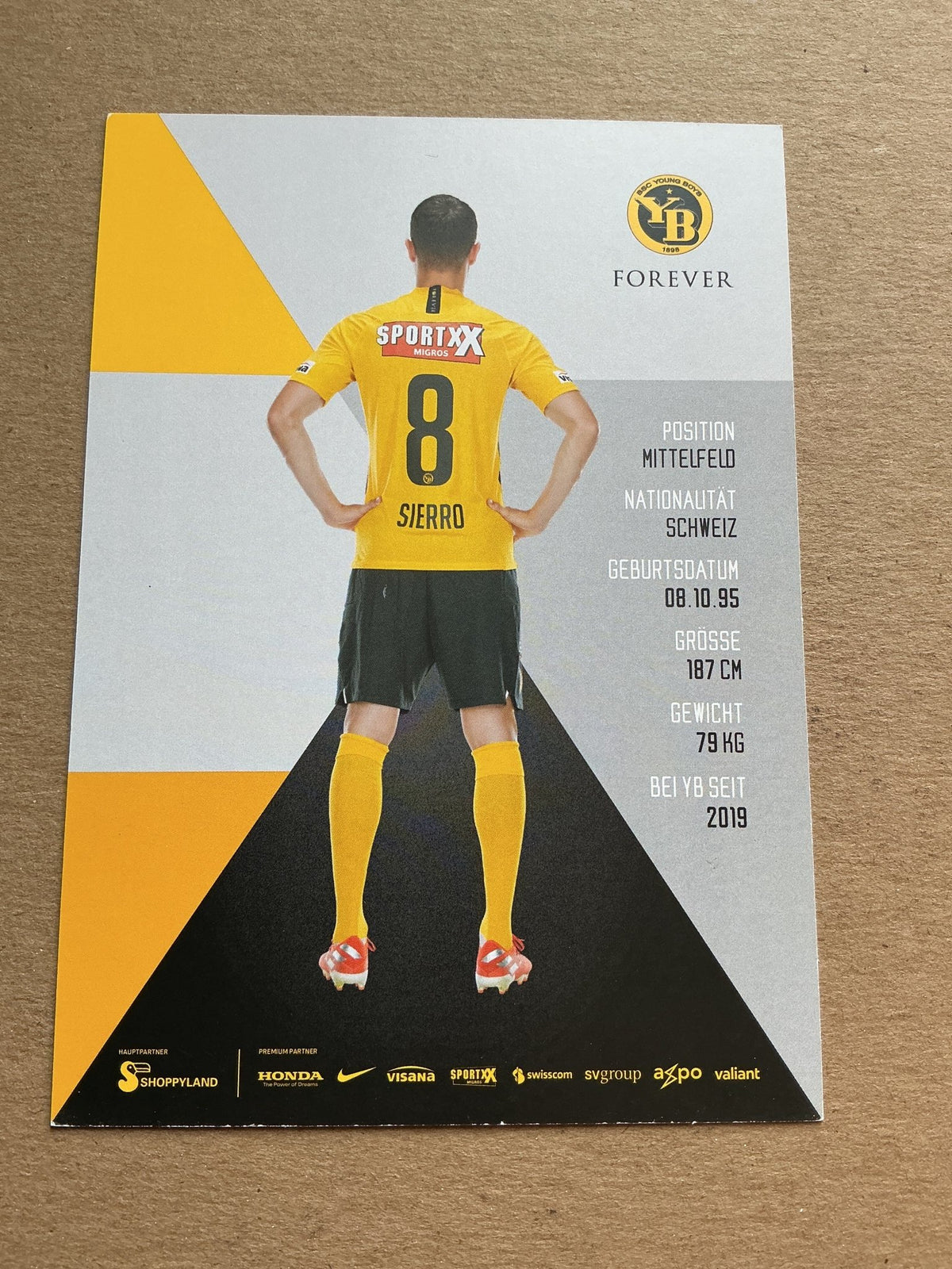 Vincent Sierro, Switzerland 🇨🇭 Young Boys Bern 2019/20 hand signed - Autographs-World