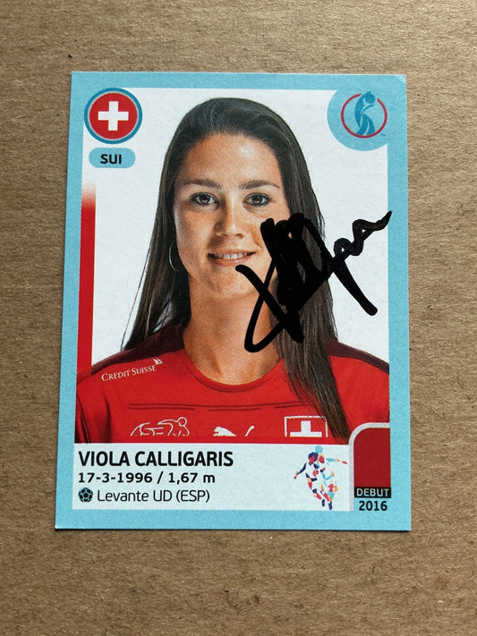 Viola Calligaris, Switzerland 🇨🇭 UEFA Women’s Euro Cup 2022 Panini hand signed - Autographs-World