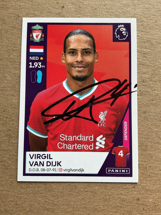 Virgil van Dijk, Netherlands 🇳🇱 Liverpool FC 2021 Panini hand signed - Autographs-World