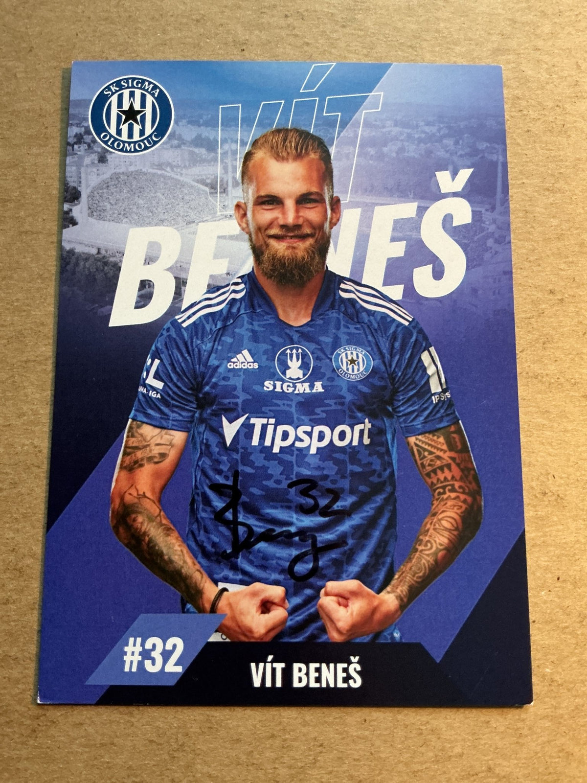 Vít Beneš, Czech Republic 🇨🇿 SK Sigma Olomouc 2021/22 hand signed - Autographs-World