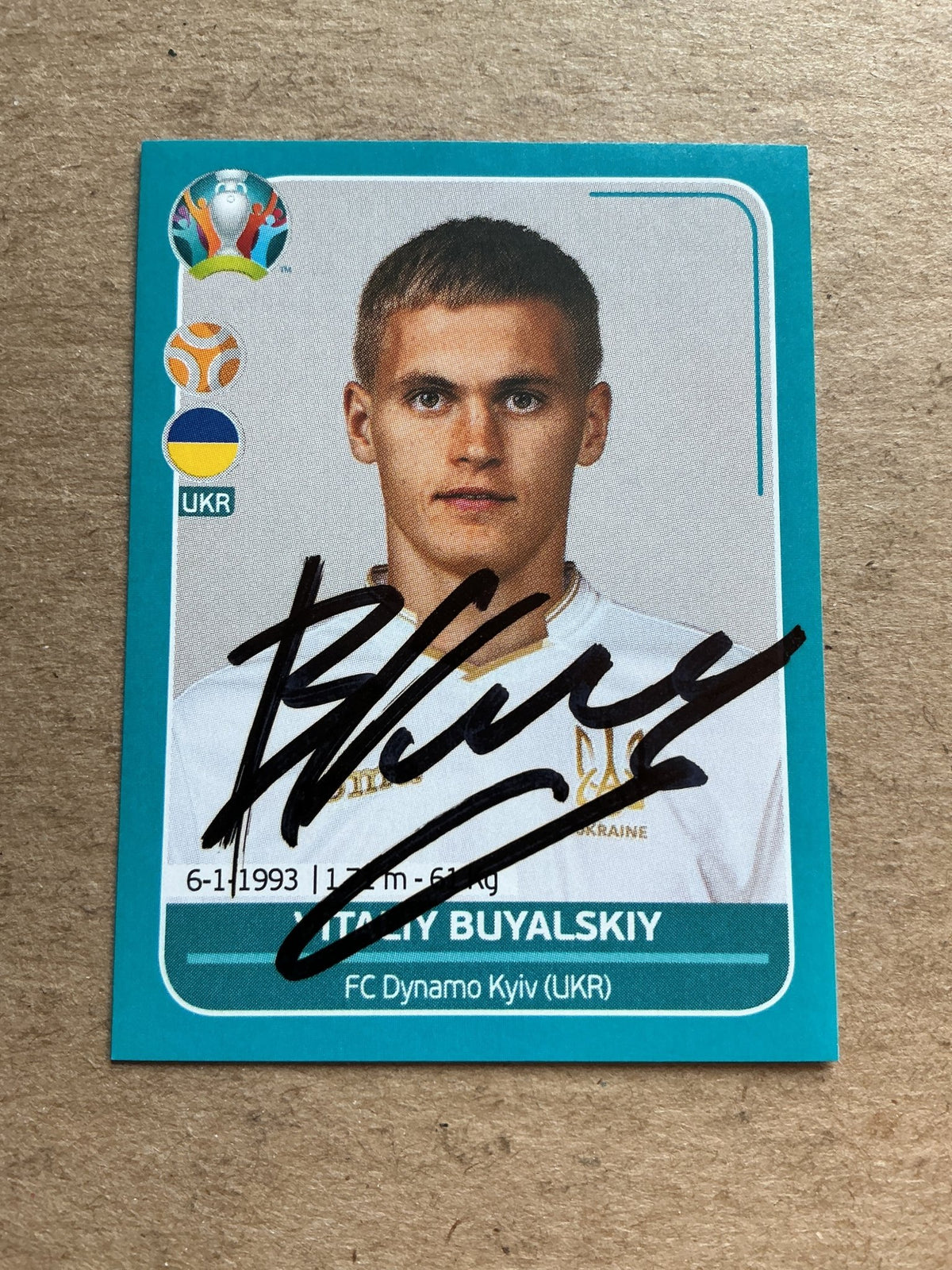Vitaliy Buyalskiy, Ukraine 🇺🇦 UEFA Euro 2020 Panini hand signed - Autographs-World