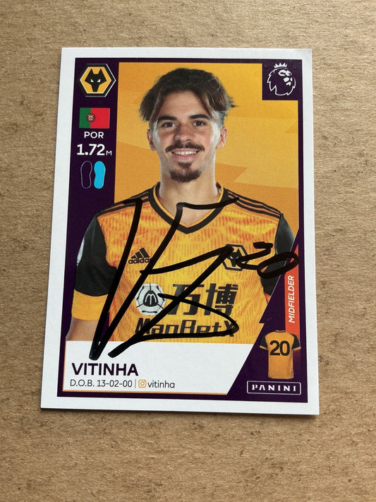 Vitinha, Portugal 🇵🇹 Wolverhampton Wanderers 2021 Panini hand signed - Autographs-World